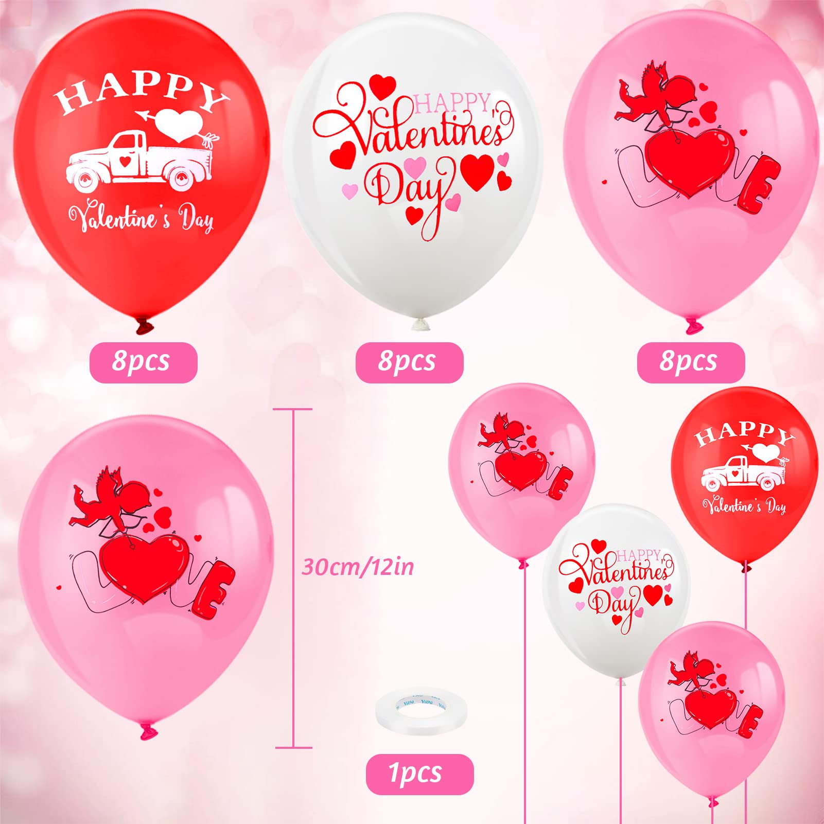 howaf-valentinstag-ballons-herz-rot-24-st-ck-latex image 2