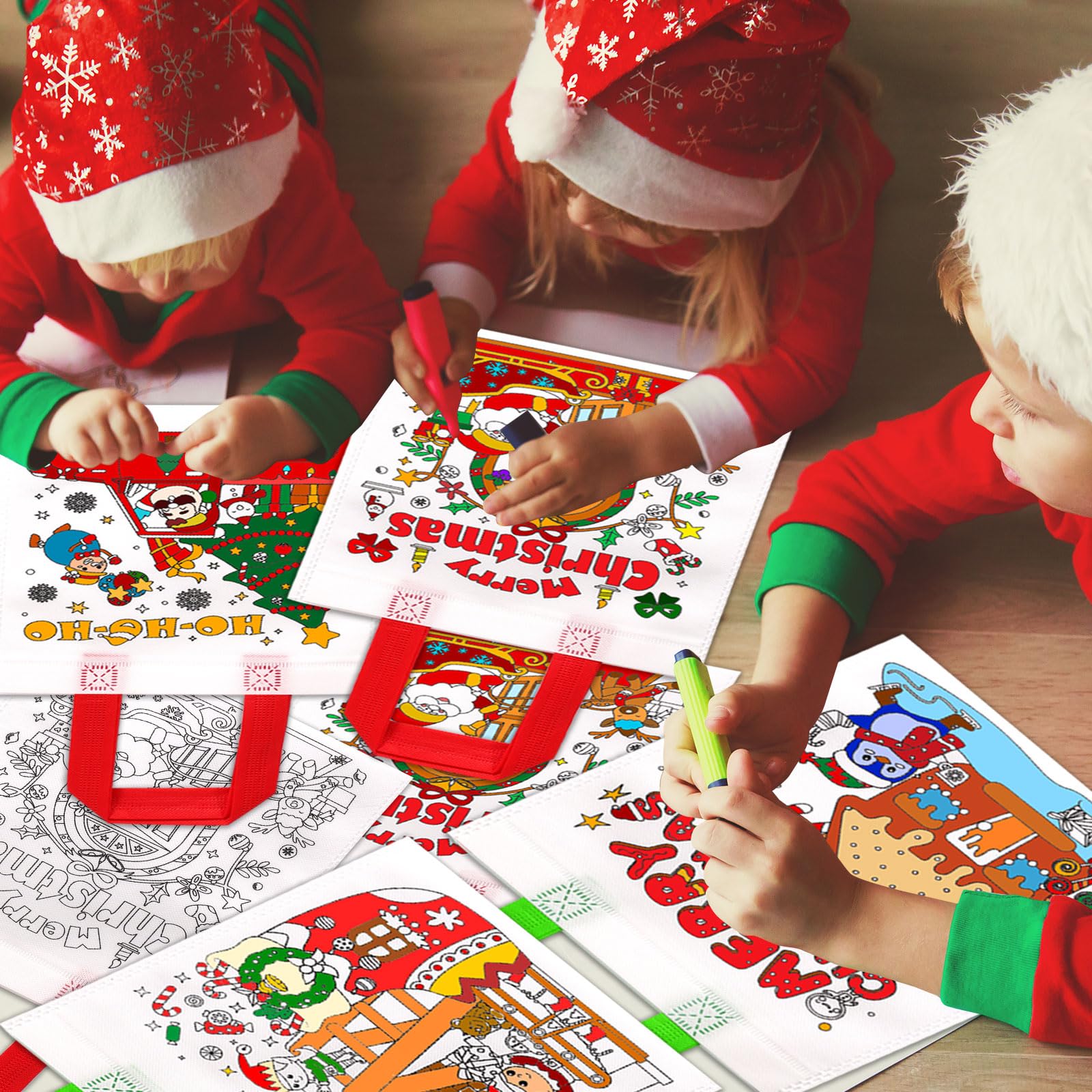 howaf-stoffbeutel-weihnachten-zum-bemalen-12er-set-mit-buntstiften image 6