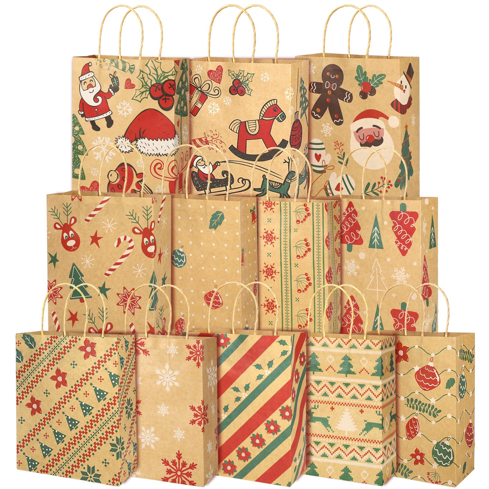 howaf-geschenkt-ten-weihnachten-12-st-ck-23x18cm-kraftpapier image 1