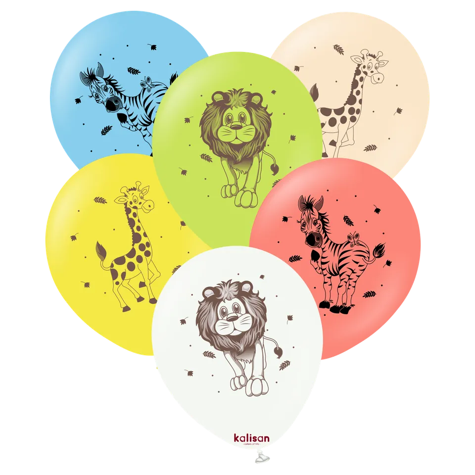 kalisan-safari-theme-safari-animals-luftballons-25-st-ck-12-zoll-bunt image 1