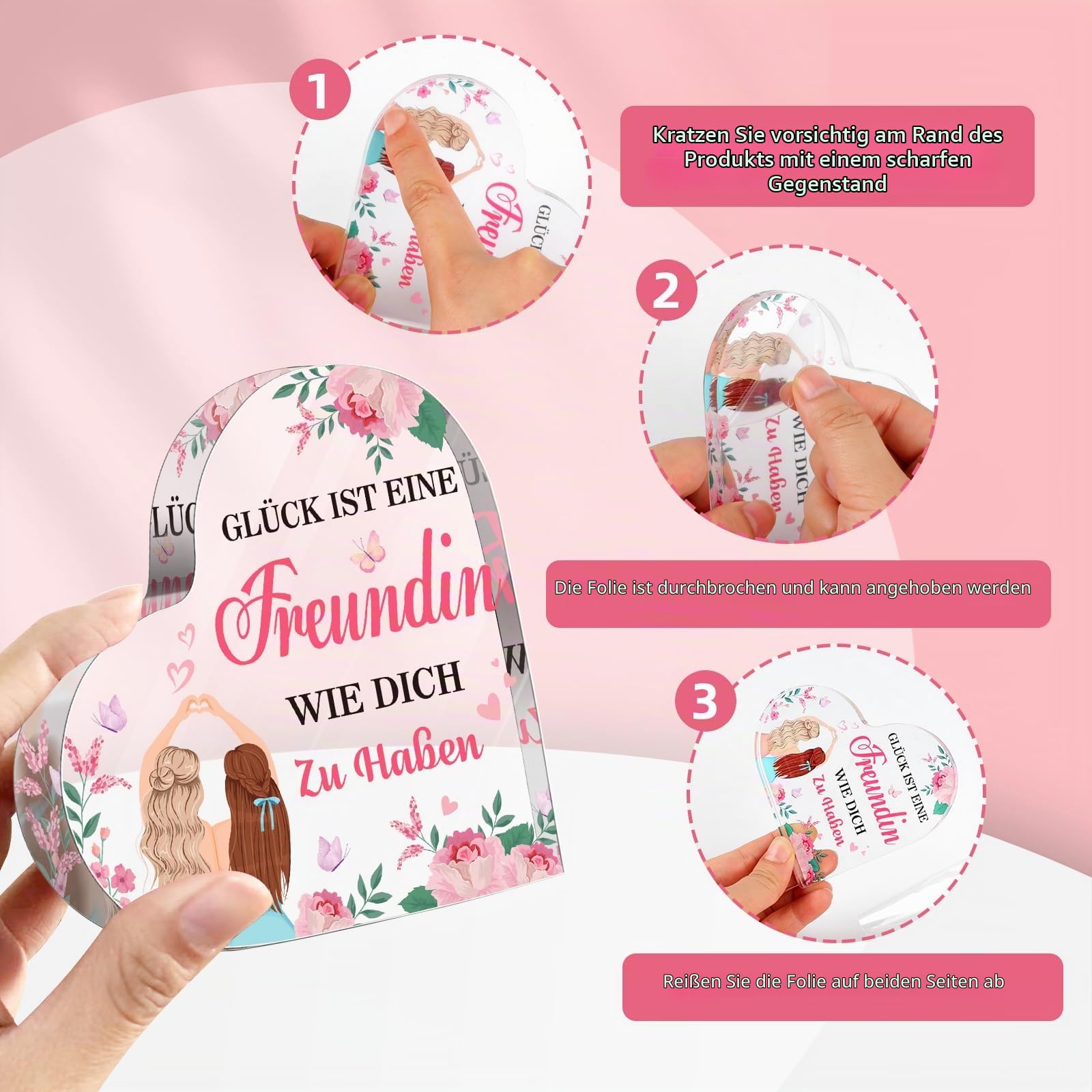 howaf-beste-freundin-geschenk-herz-acryl-schl-sselanh-nger-set image 3