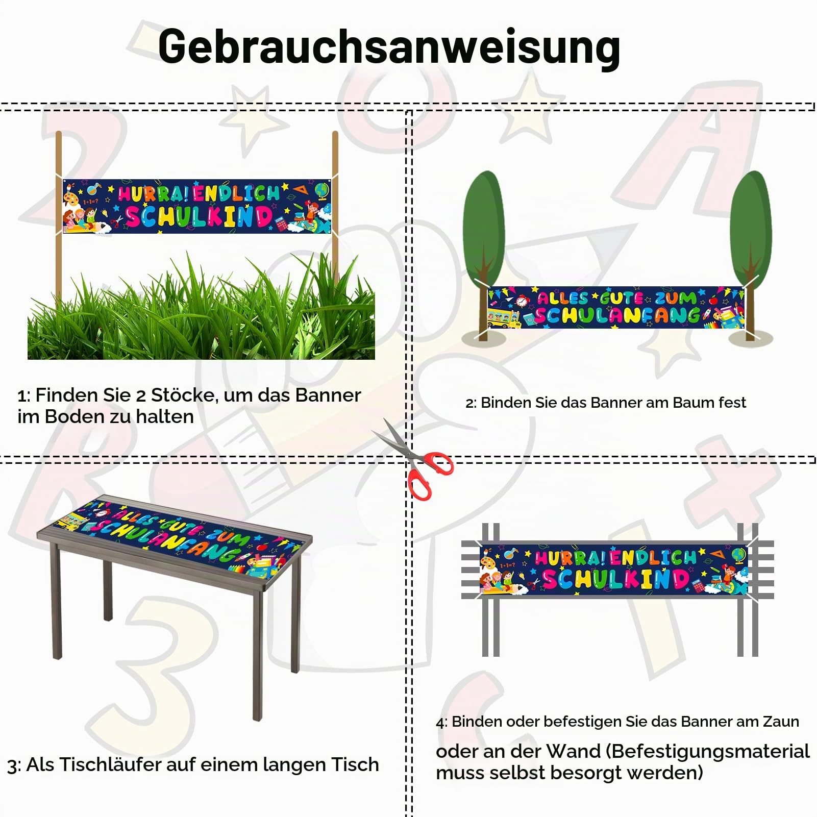 howaf-endlich-schulkind-banner-stoff-schulanfang-deko-2-st-ck image 4