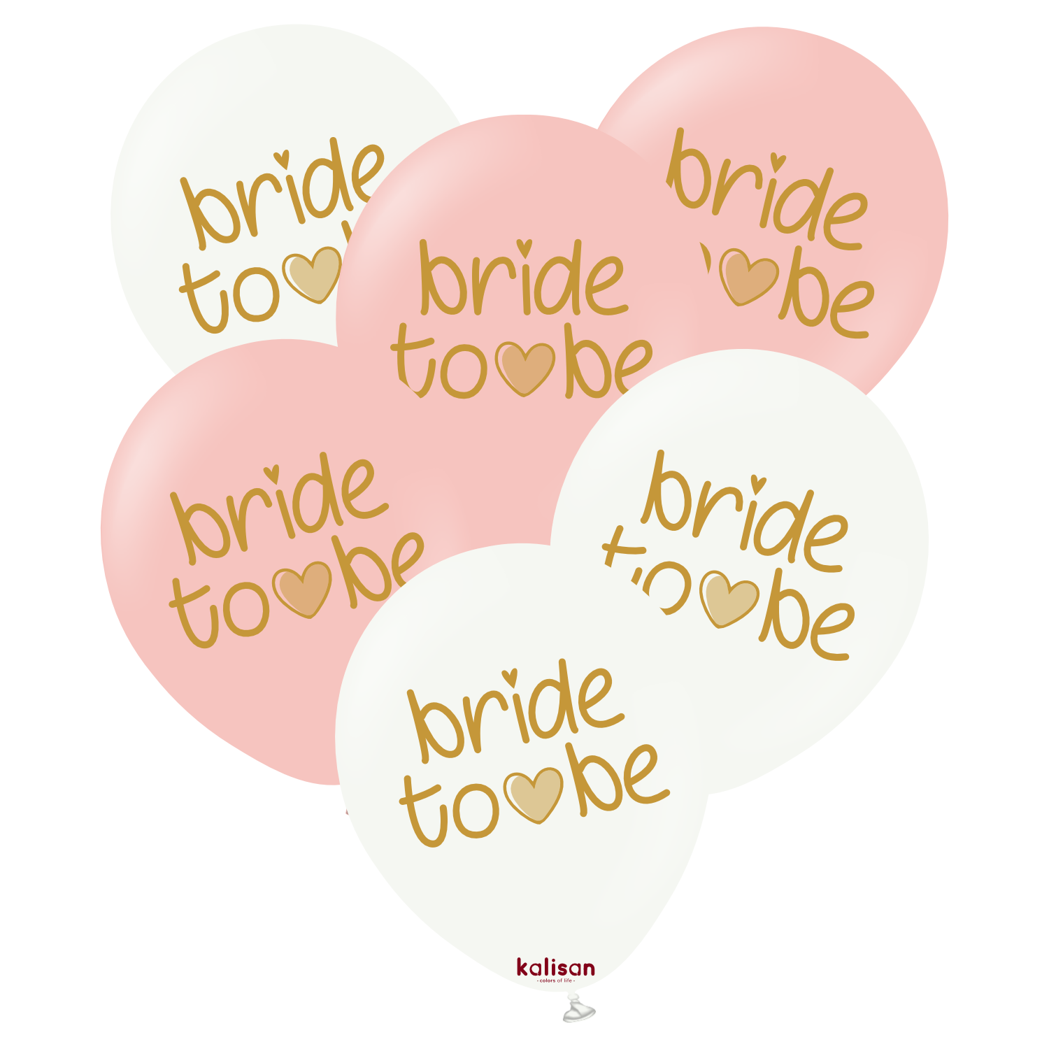 kalisan-bride-to-be-luftballons-12-zoll-25-st-ck-babyrosa-wei-gold image 1