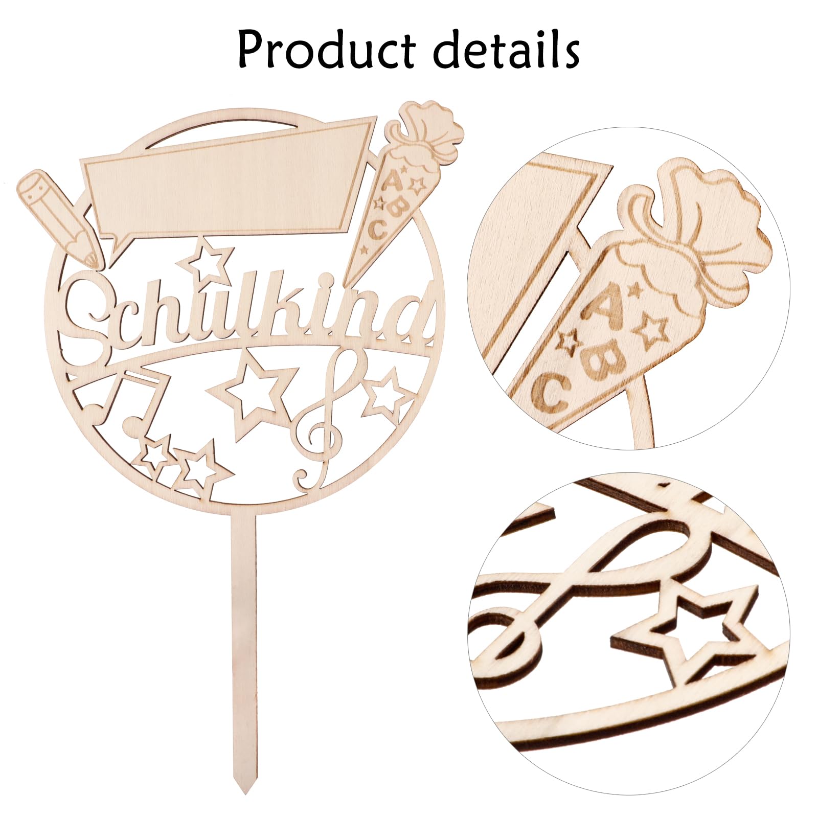 howaf-schulanfang-cake-topper-holz-9-teilig-abc image 3