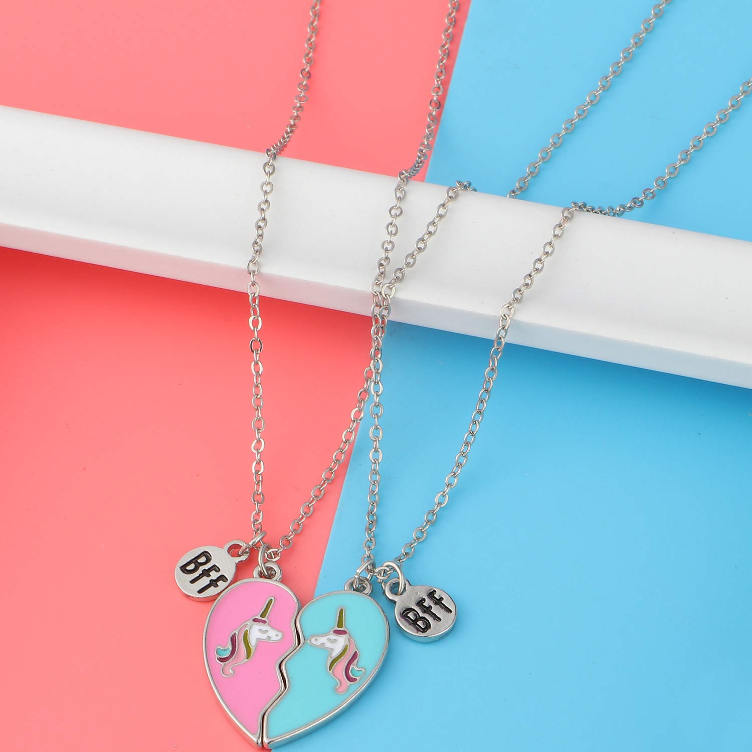 tacobear-freundschaftskette-einhorn-bff-herz-2tlg-rosa-blau image 5