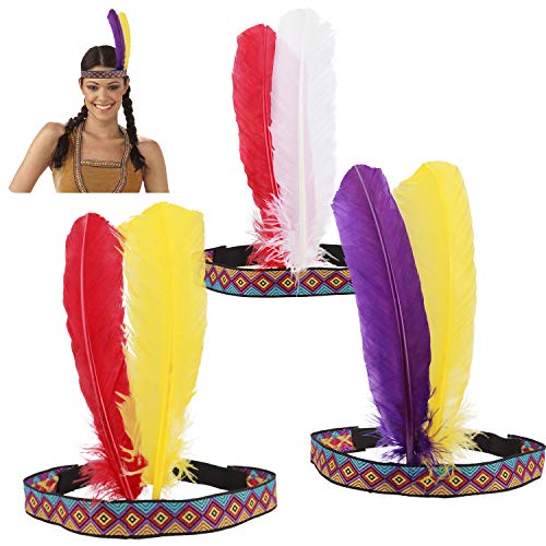 howaf-indianer-kopfschmuck-federn-stirnband-3er-pack image 7