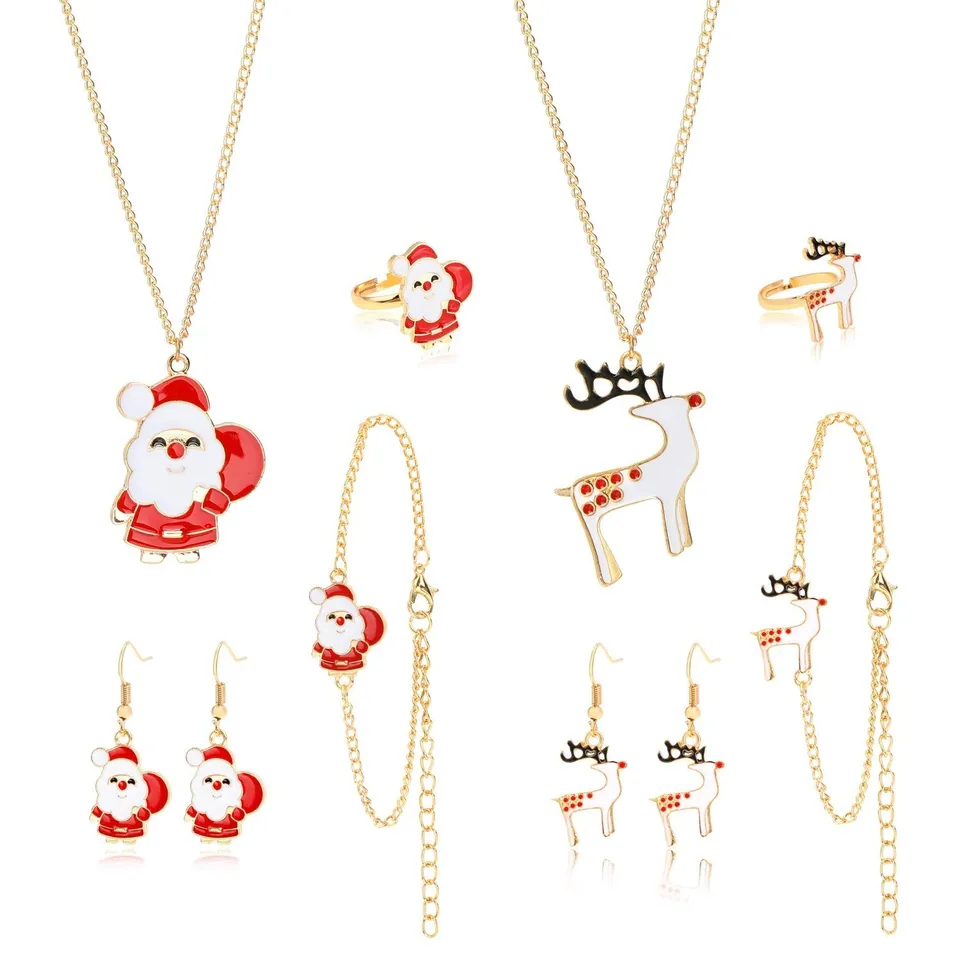 howaf-weihnachtsschmuck-m-dchen-set-10-teile-kette-armband-ringe image 1