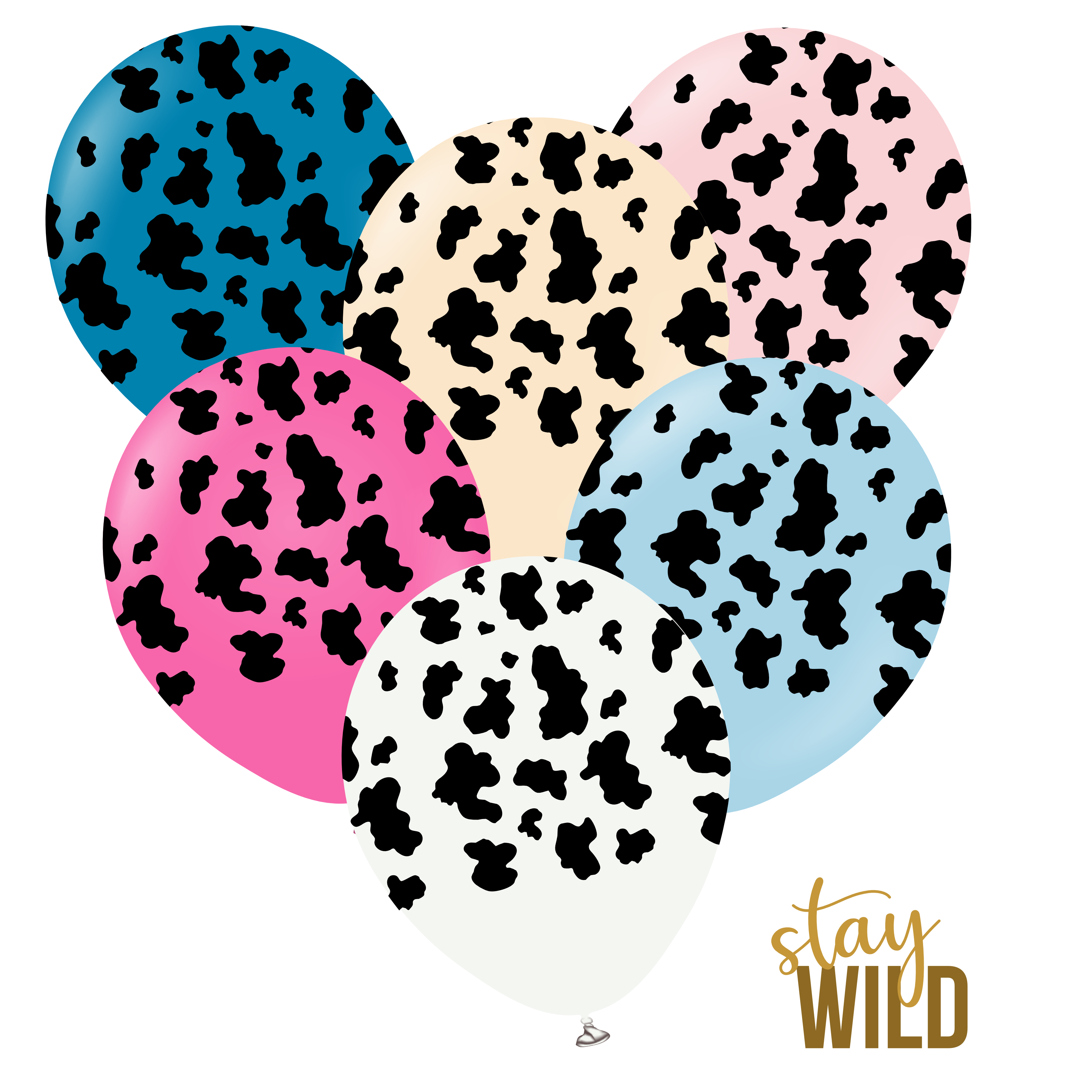 kalisan-safari-cow-luftballon-mix-12-zoll-25-st-ck image 1