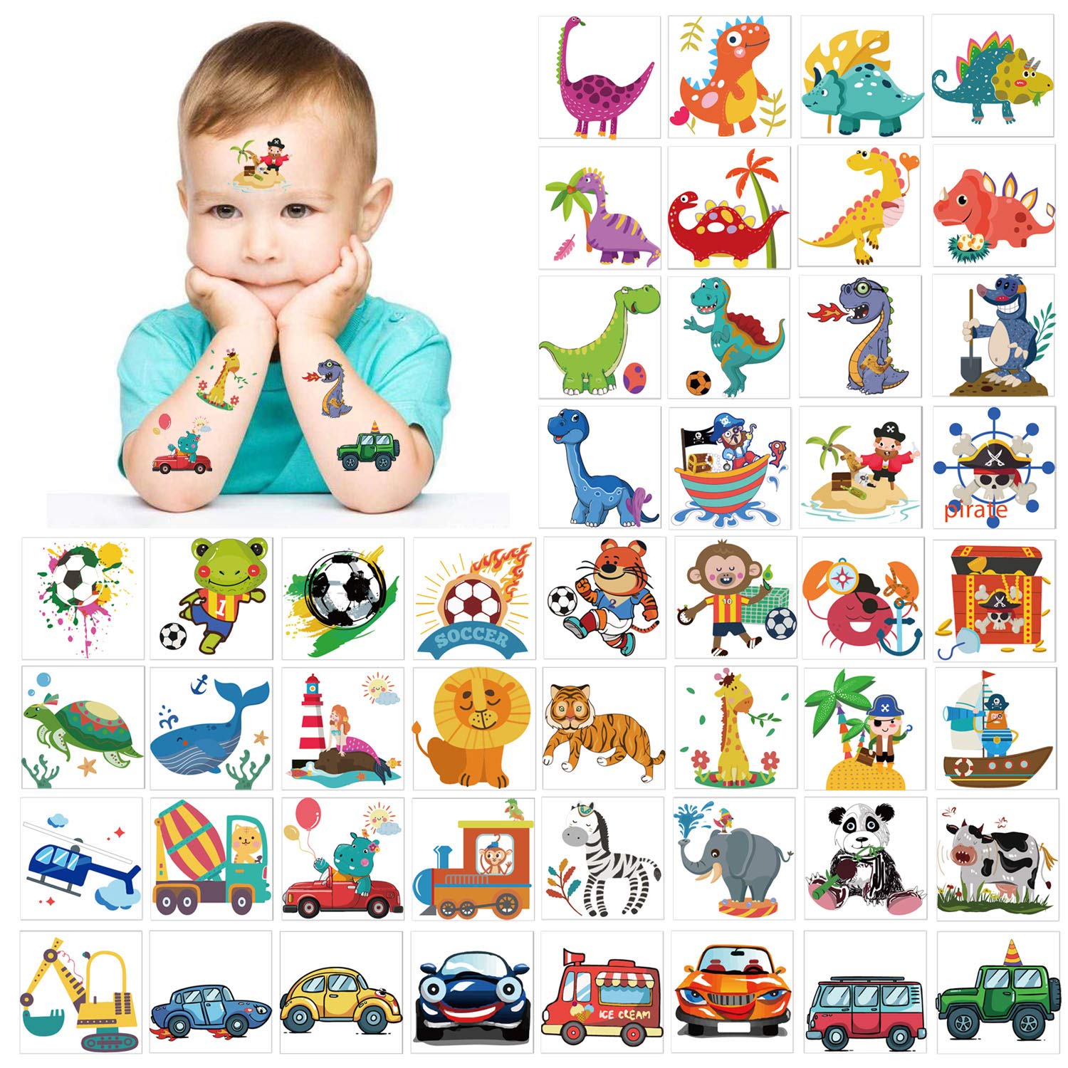 howaf-temporary-tattoos-kindertattoos-96er-set-mehrfarbig-piraten image 2