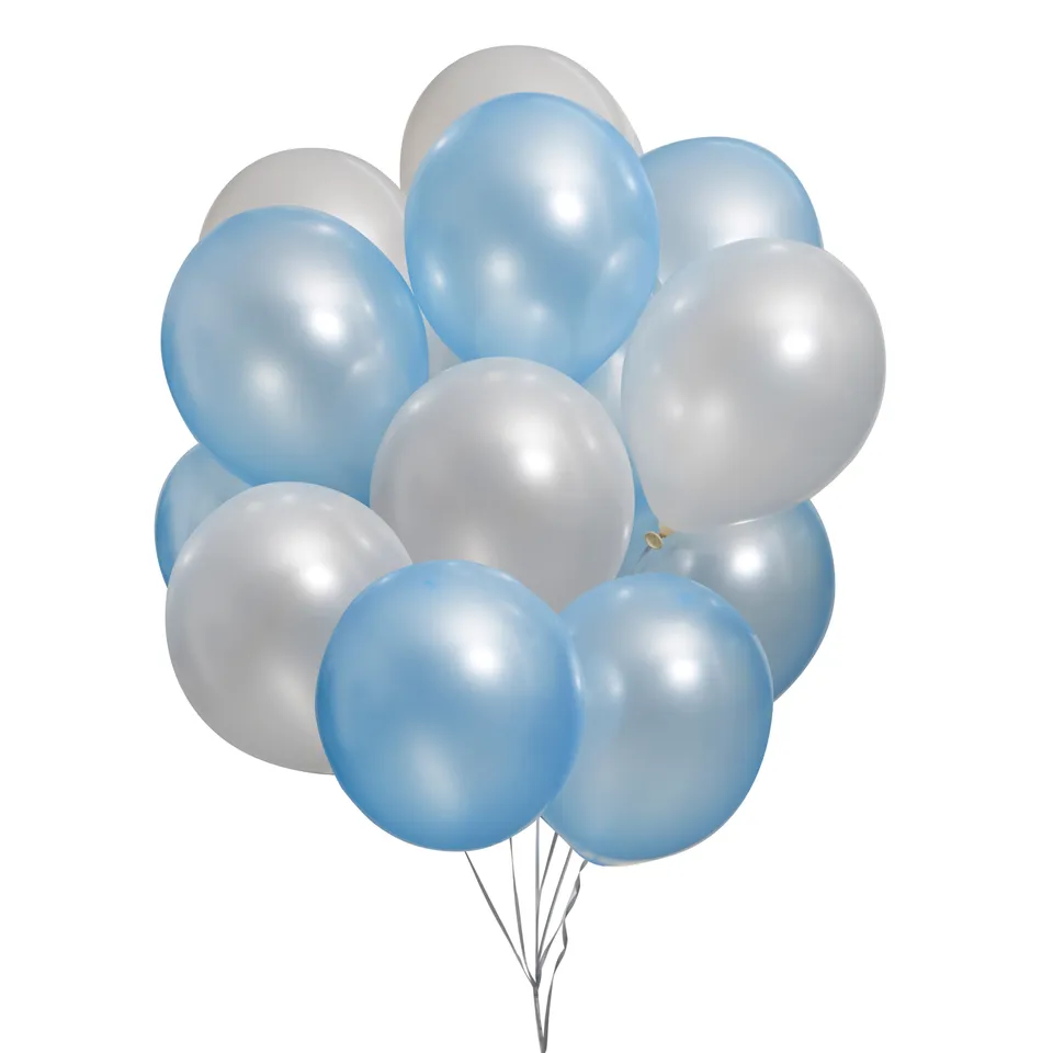 green-paw-metallic-balloons-luftballons-blau-wei-50-st-ck image 1