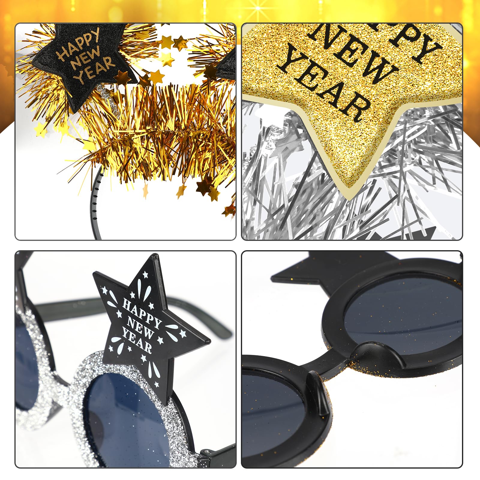 howaf-silvester-haarreif-brille-set-schwarz-gold-4tlg-2027 image 4