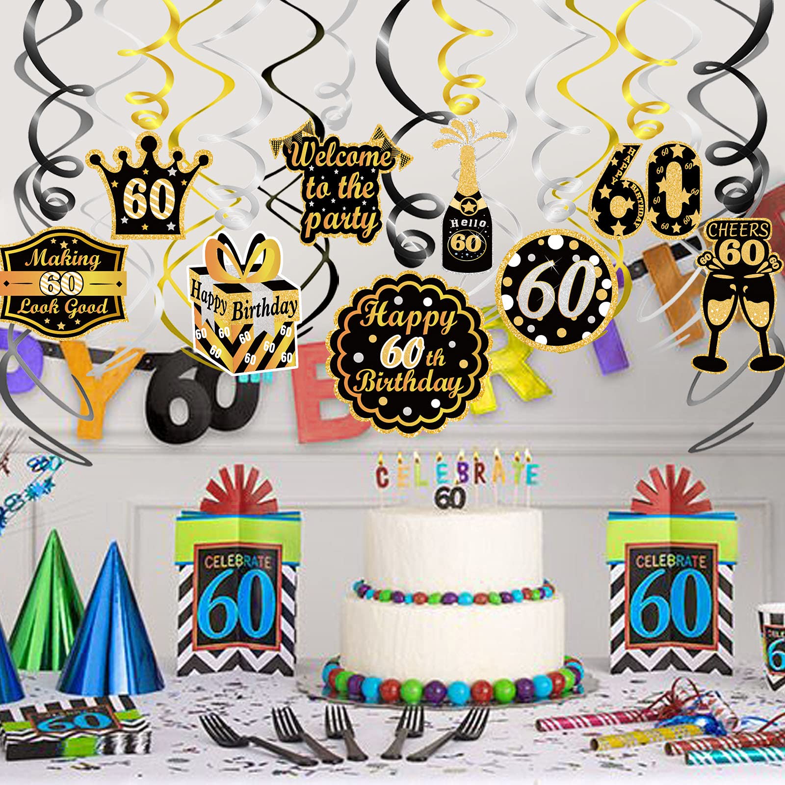 howaf-60-geburtstag-h-ngedeko-deckenh-nger-30-st-ck-schwarz-gold image 6