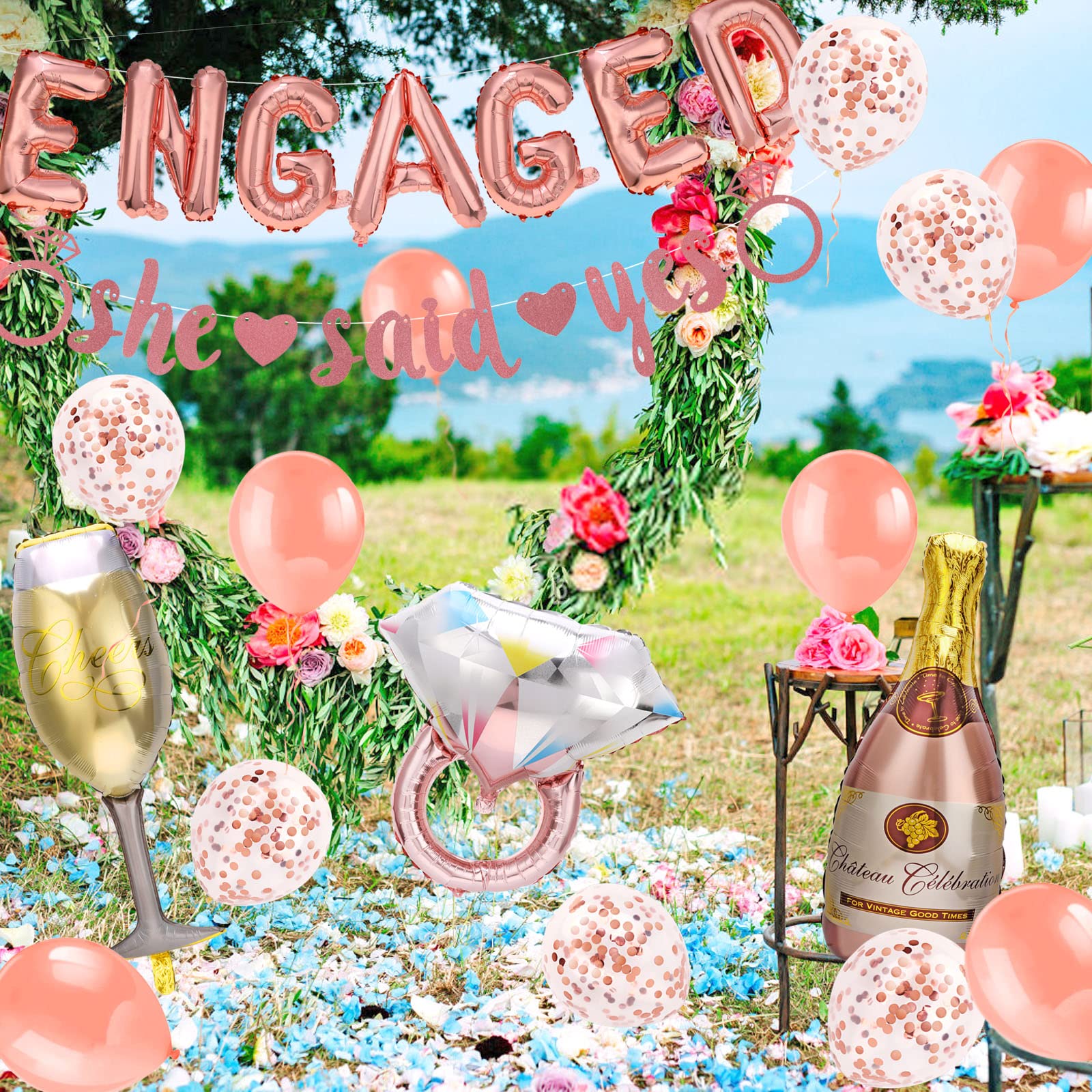 howaf-engaged-luftballons-verlobung-rosegold-she-said-yes image 7
