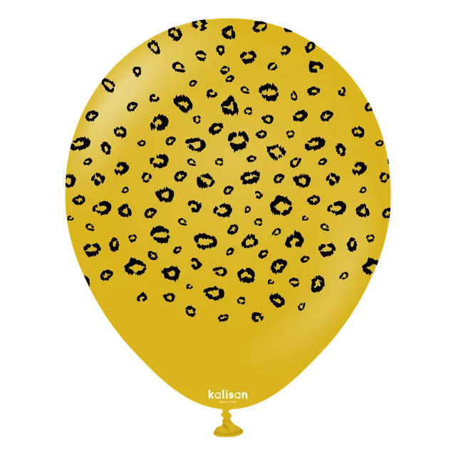 kalisan-safari-theme-leopard-mustard-luftballon-25er image 1