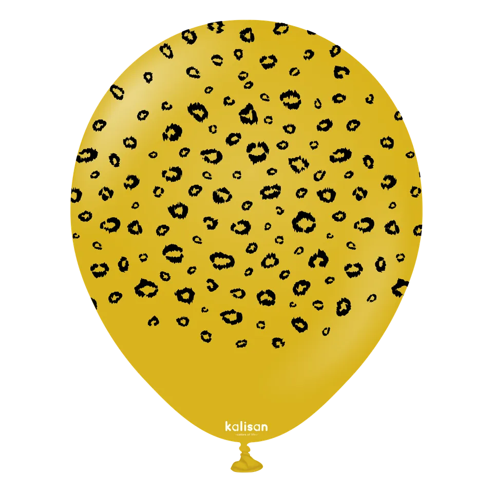 kalisan-safari-theme-leopard-mustard-luftballon-25er image 1