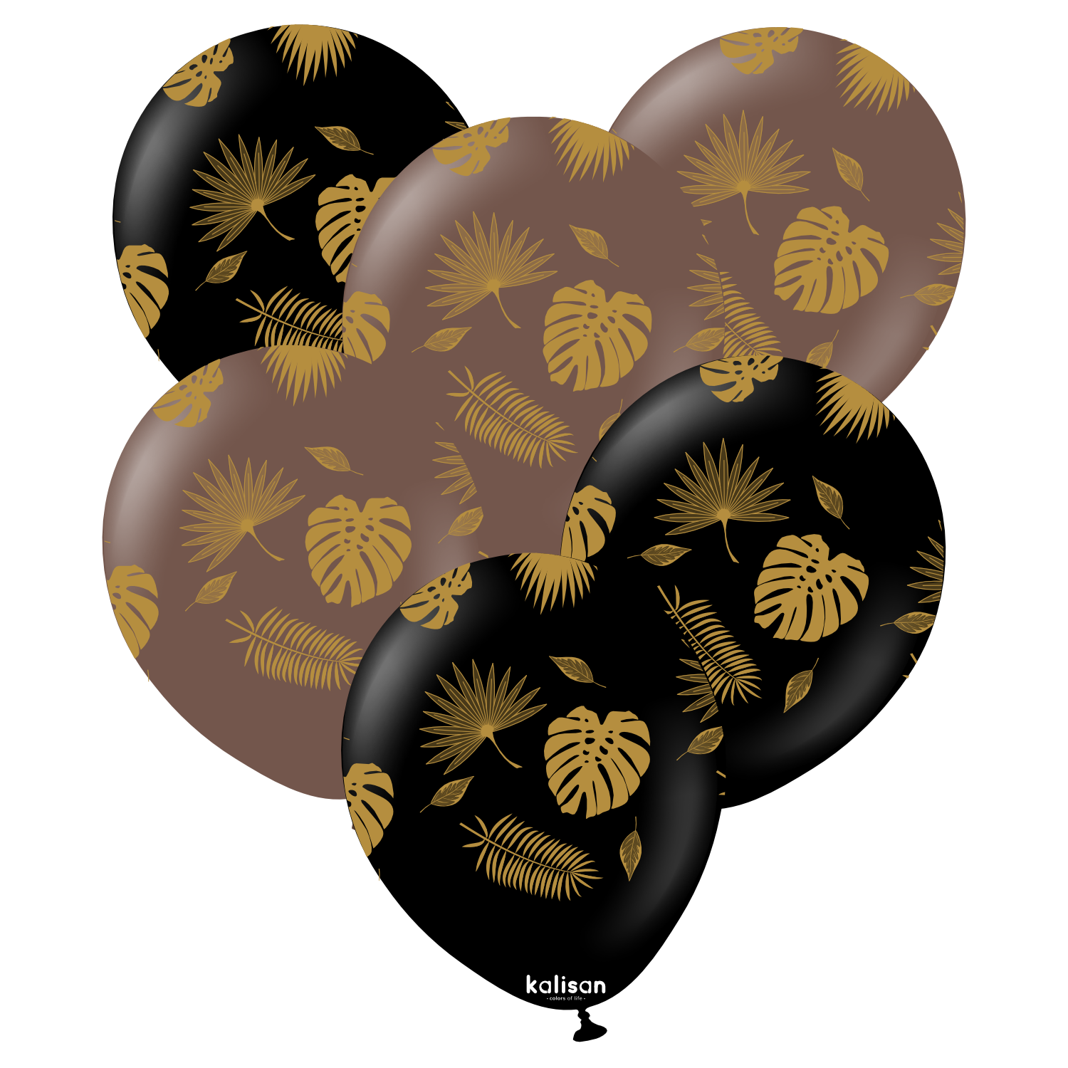 kalisan-fruits-tropical-leaves-luftballons-12-zoll-25-st-ck-gold image 1