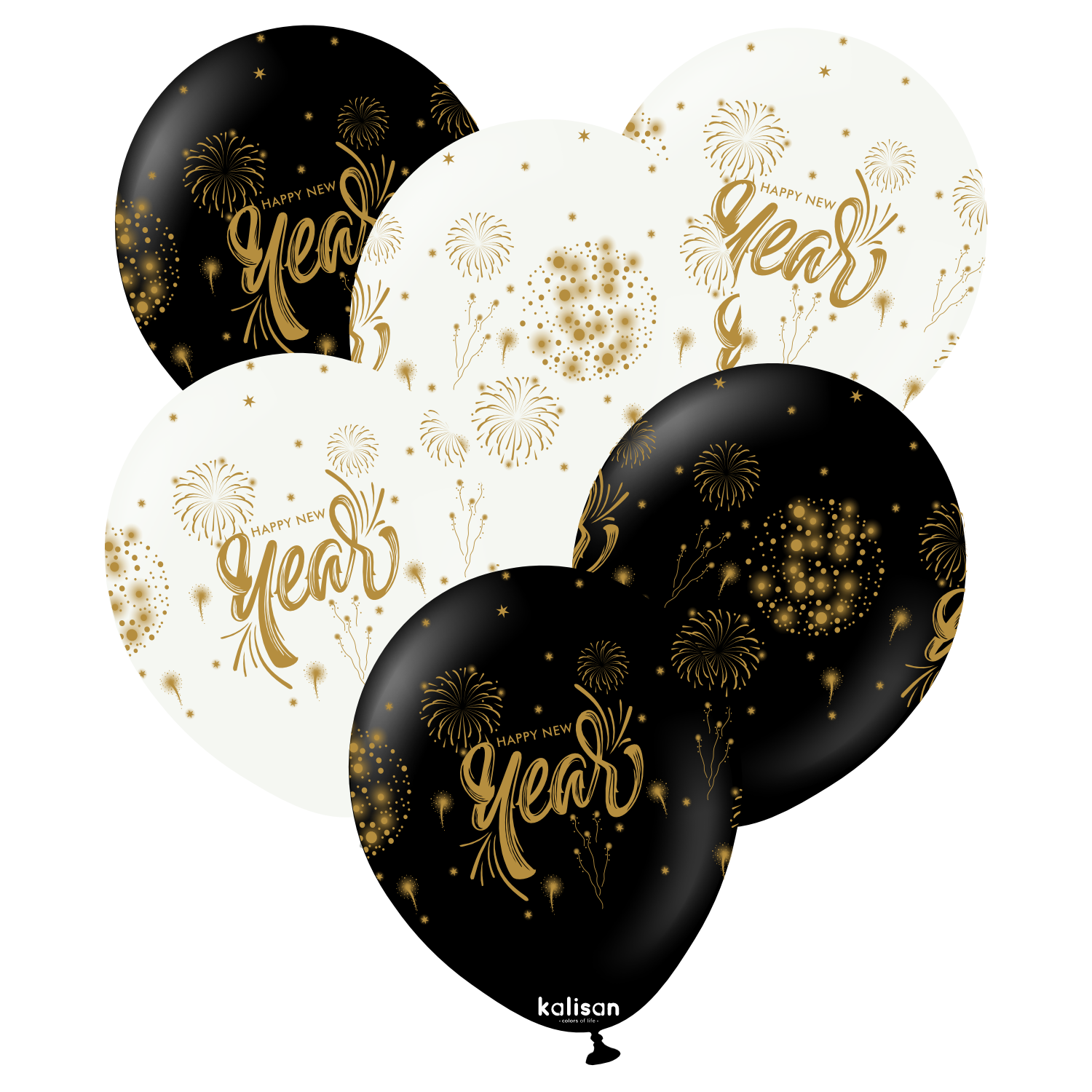kalisan-new-year-happy-new-year-luftballons-schwarz-12-25-stk image 1