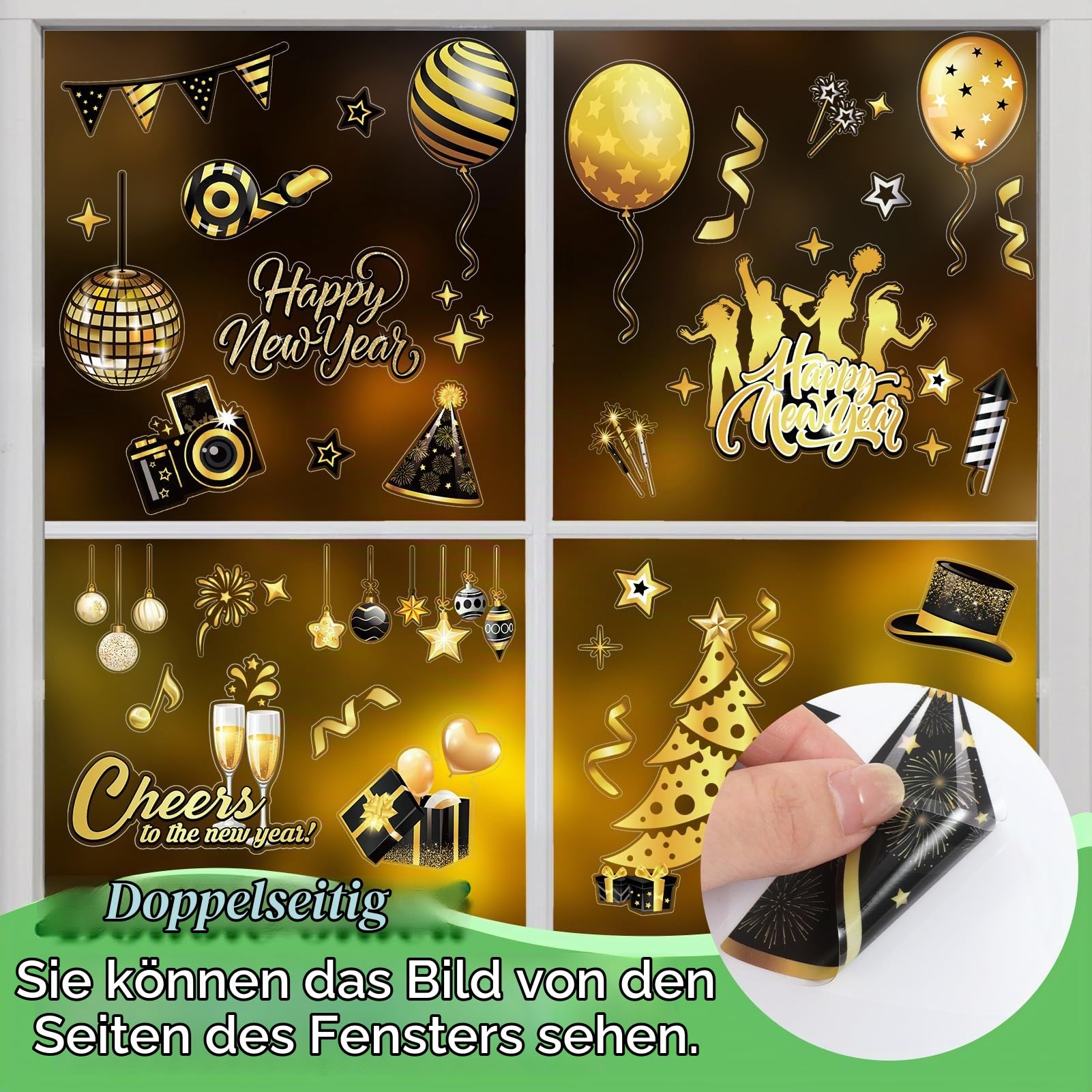 howaf-happy-new-year-fenstersticker-silvester-9-blatt-pvc image 3