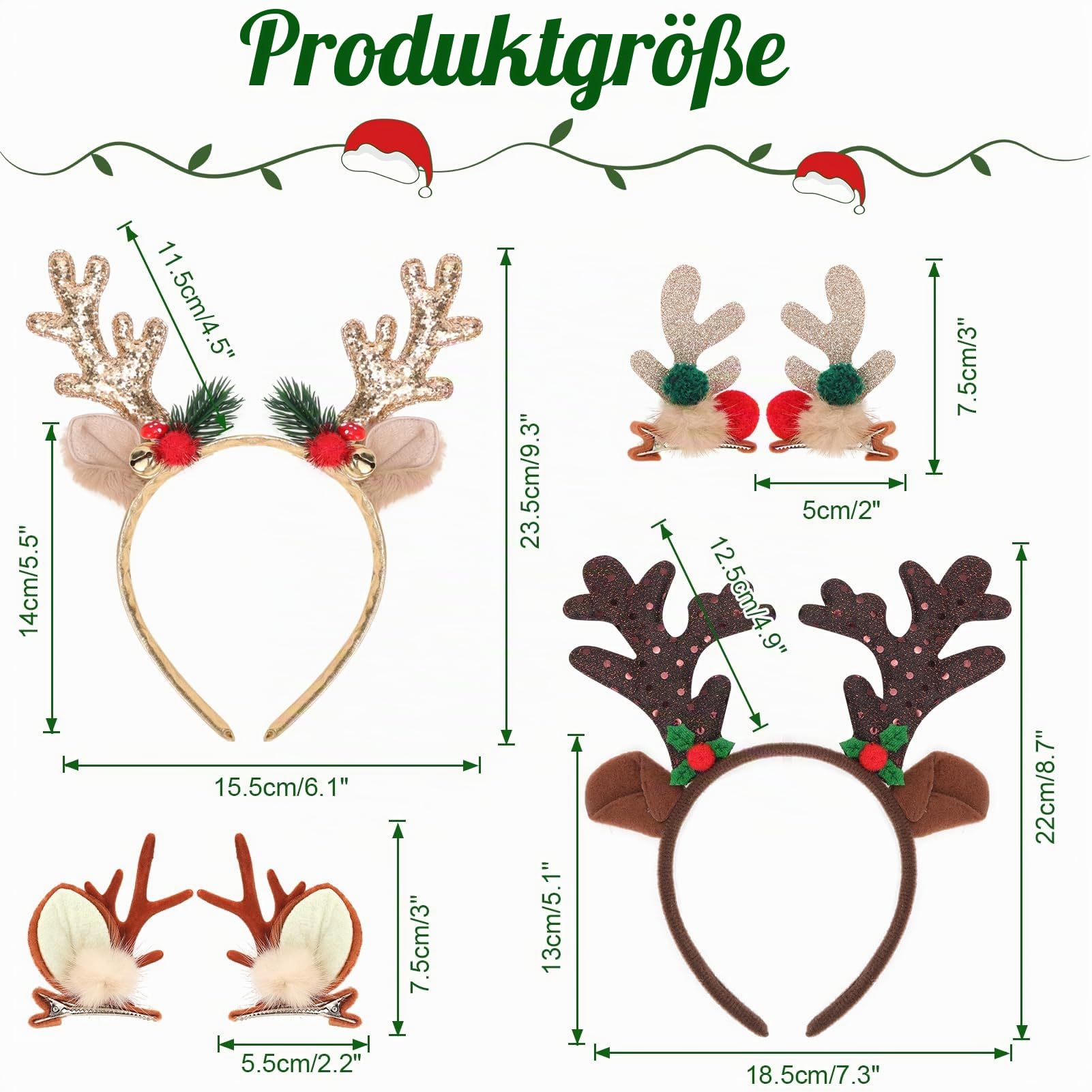 howaf-rentier-haarreif-gold-weihnachts-haarschmuck-4-tlg-geweih image 2