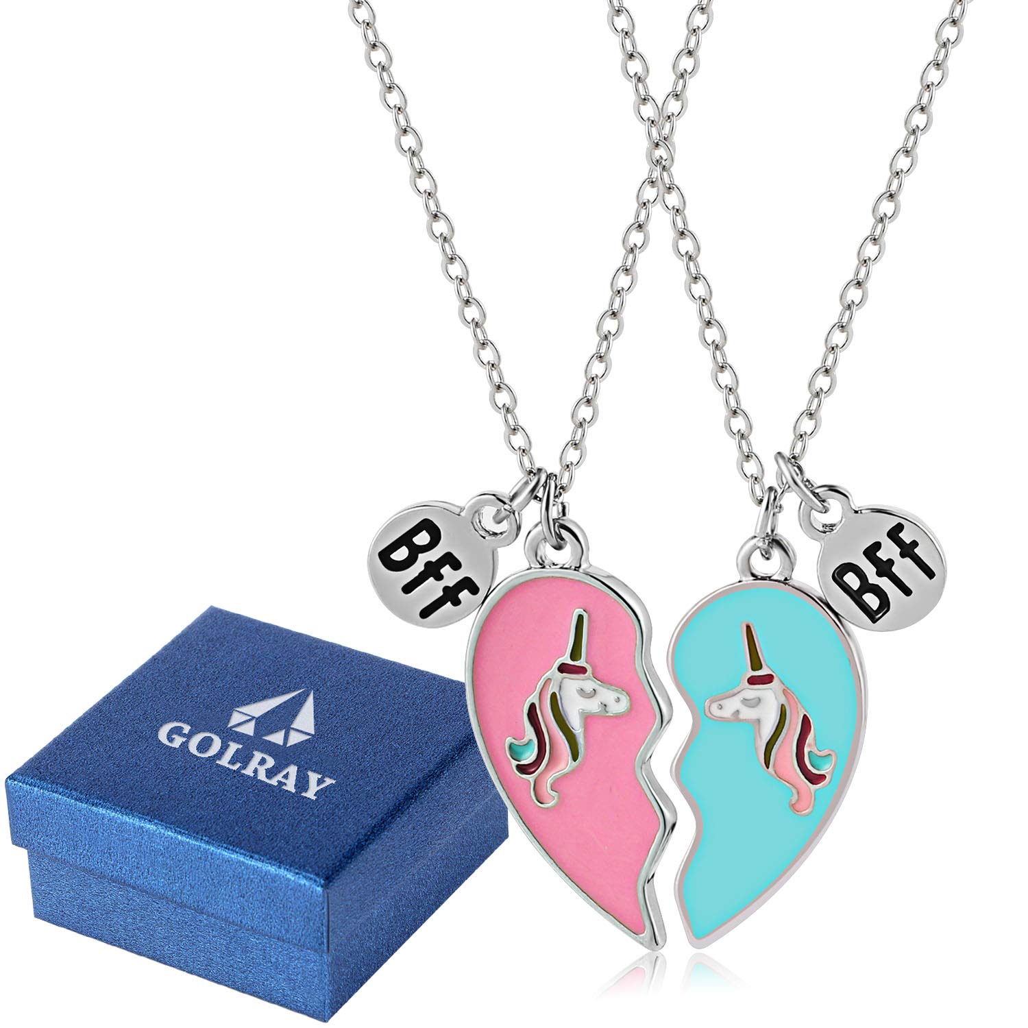 tacobear-freundschaftskette-einhorn-bff-herz-2tlg-rosa-blau image 1