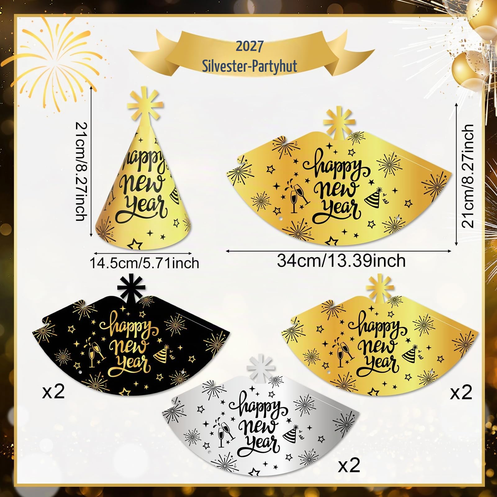 howaf-silvester-deko-2027-set-schwarz-gold-mit-ballons image 5