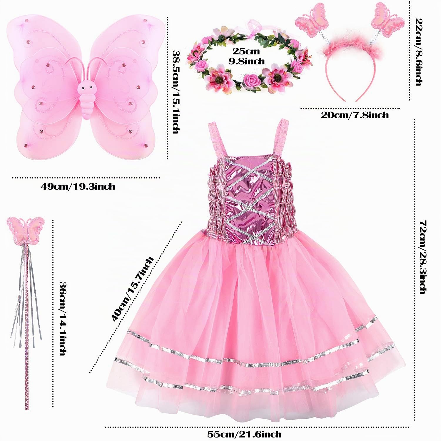 tacobear-costume-feenkost-m-kinder-5tlg-schmetterling-rosa image 4