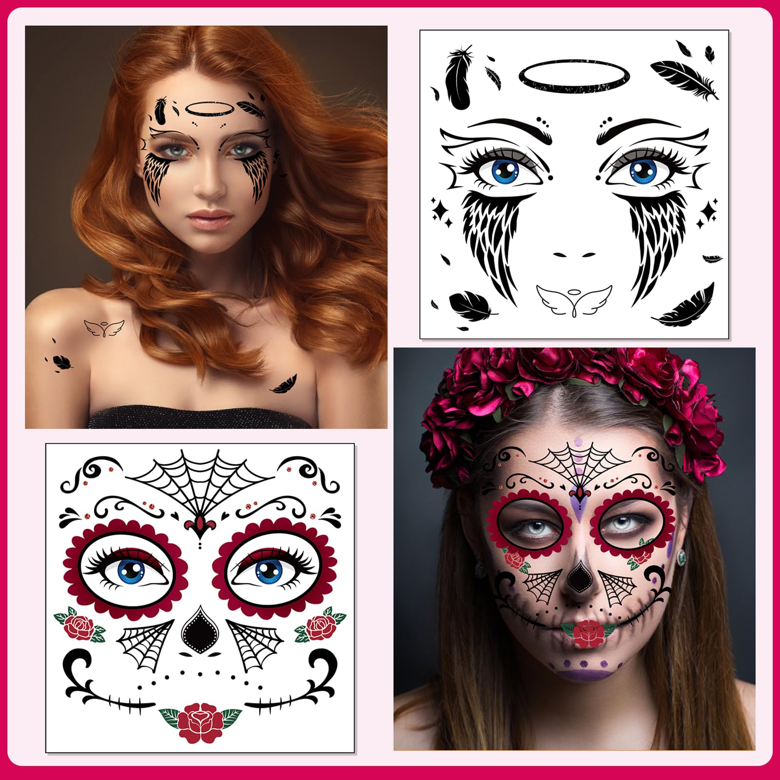 howaf-temporary-tattoos-dia-de-los-muertos-10-bl-tter-gesicht image 5
