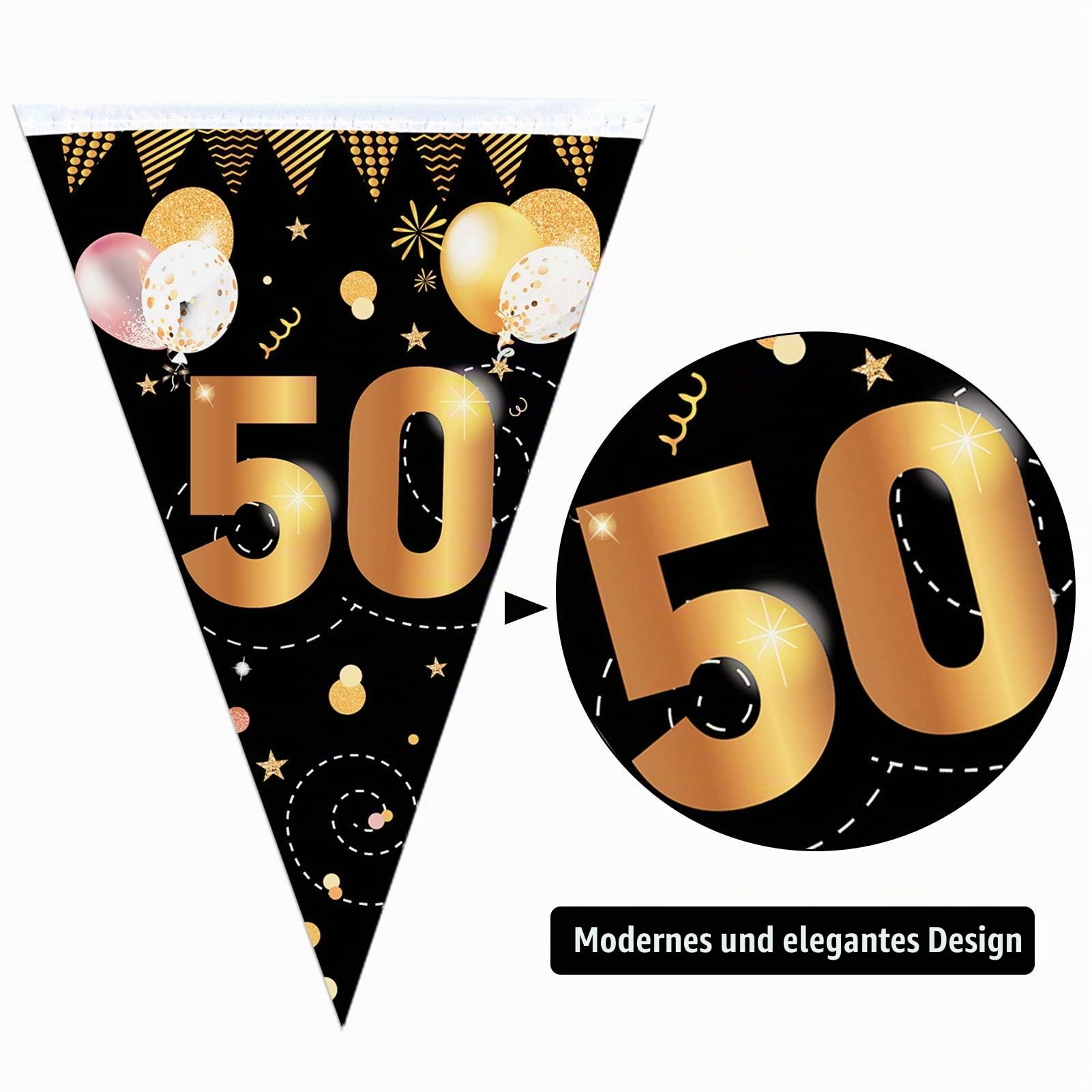 howaf-50-geburtstag-girlande-wimpelkette-schwarz-gold-5-7m image 3