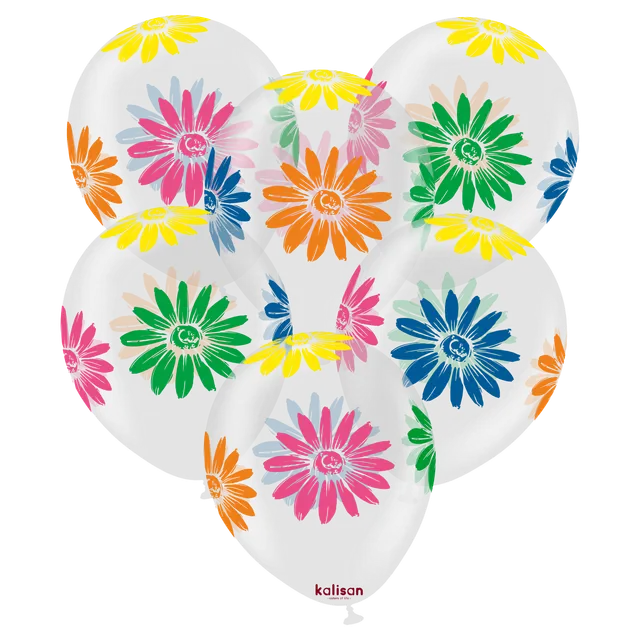 kalisan-fruits-colorful-flowers-luftballon-12-25-st-ck-transparent image 1