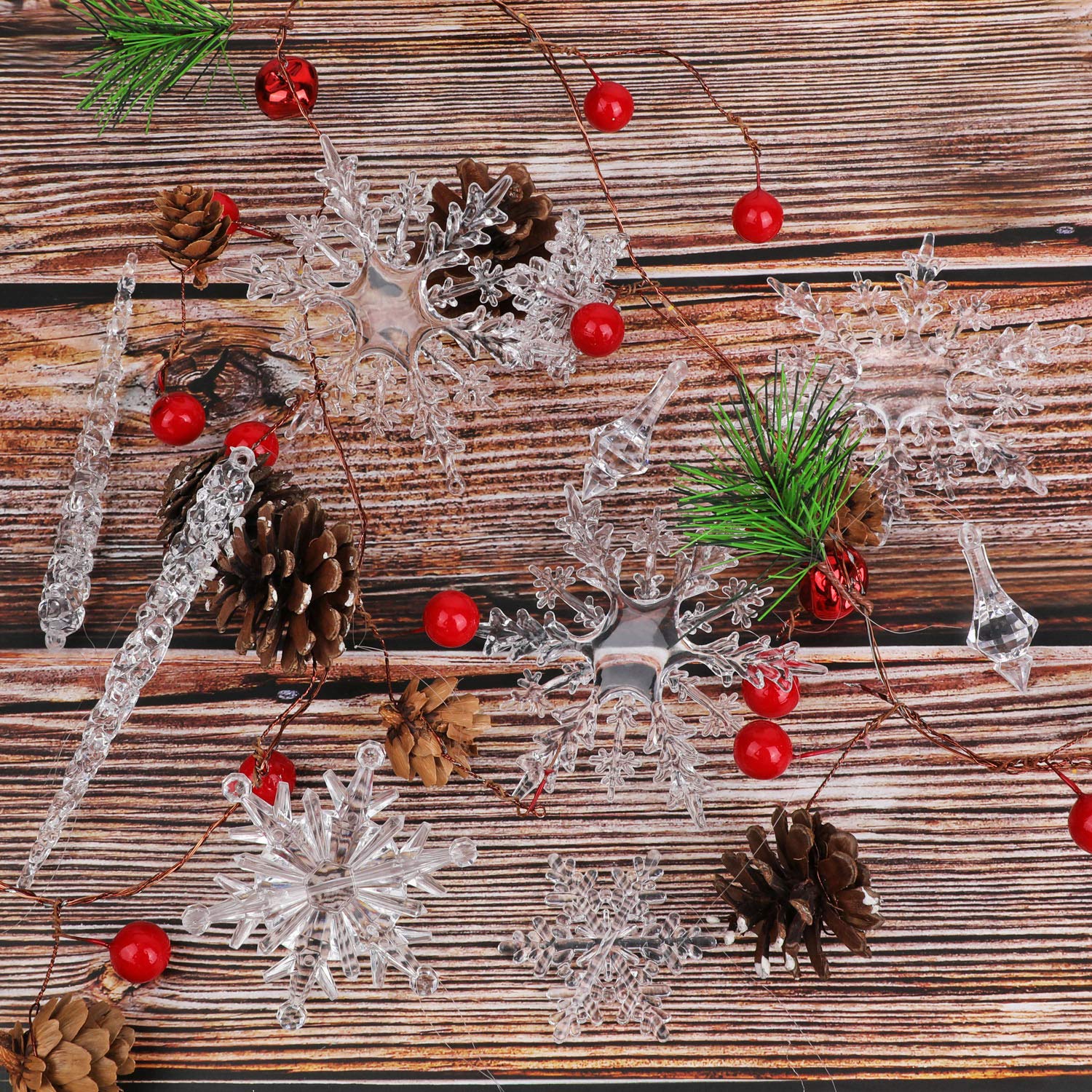 howaf-christbaumschmuck-eiszapfen-schneeflocken-40er-set image 4