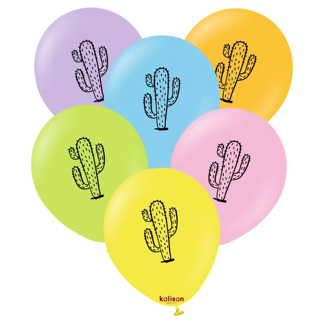 kalisan-cactus-luftballons-25-st-ck-12-zoll-bunt image 1