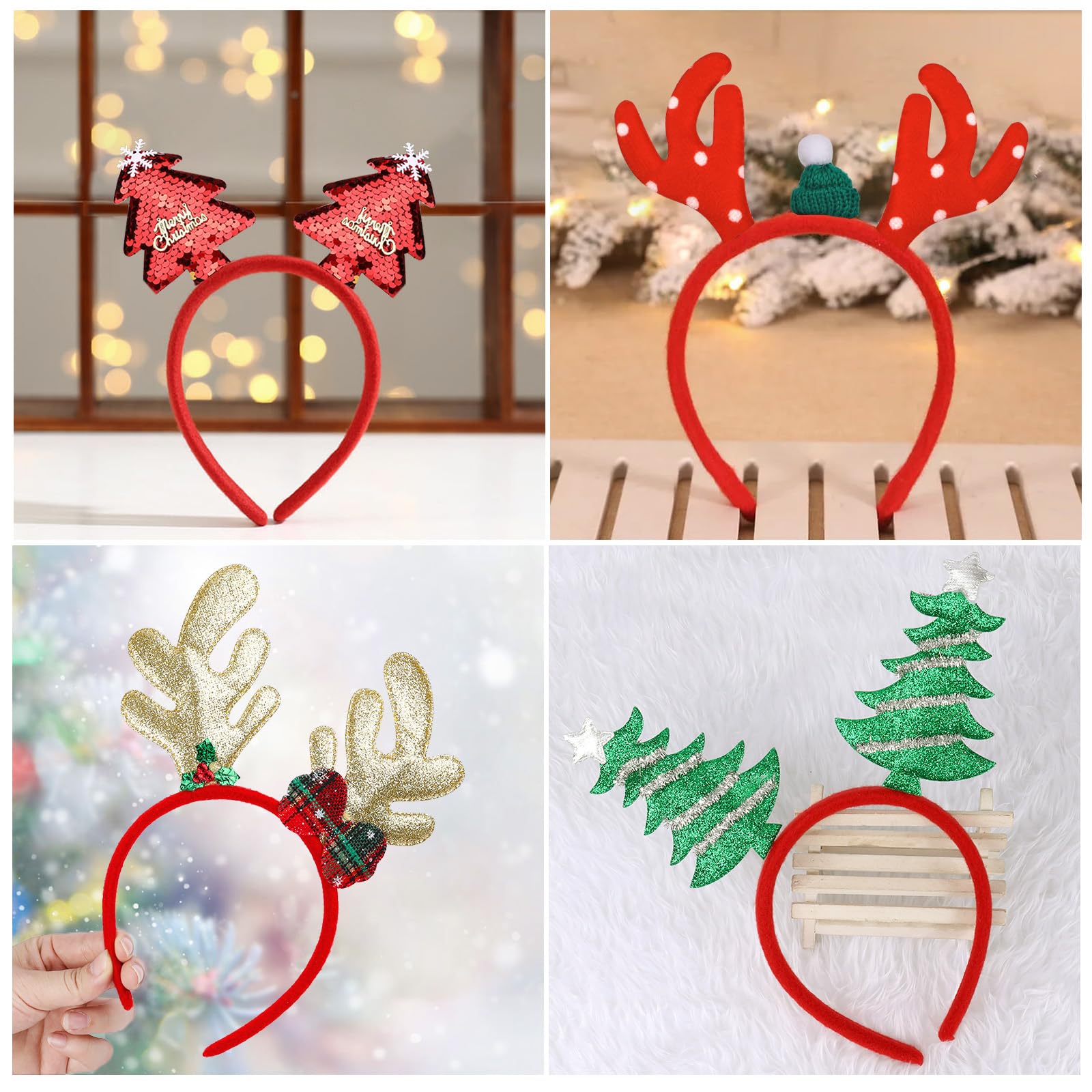 howaf-haarreif-weihnachten-6-st-ck-haarschmuck-tannenbaum-rentier image 7
