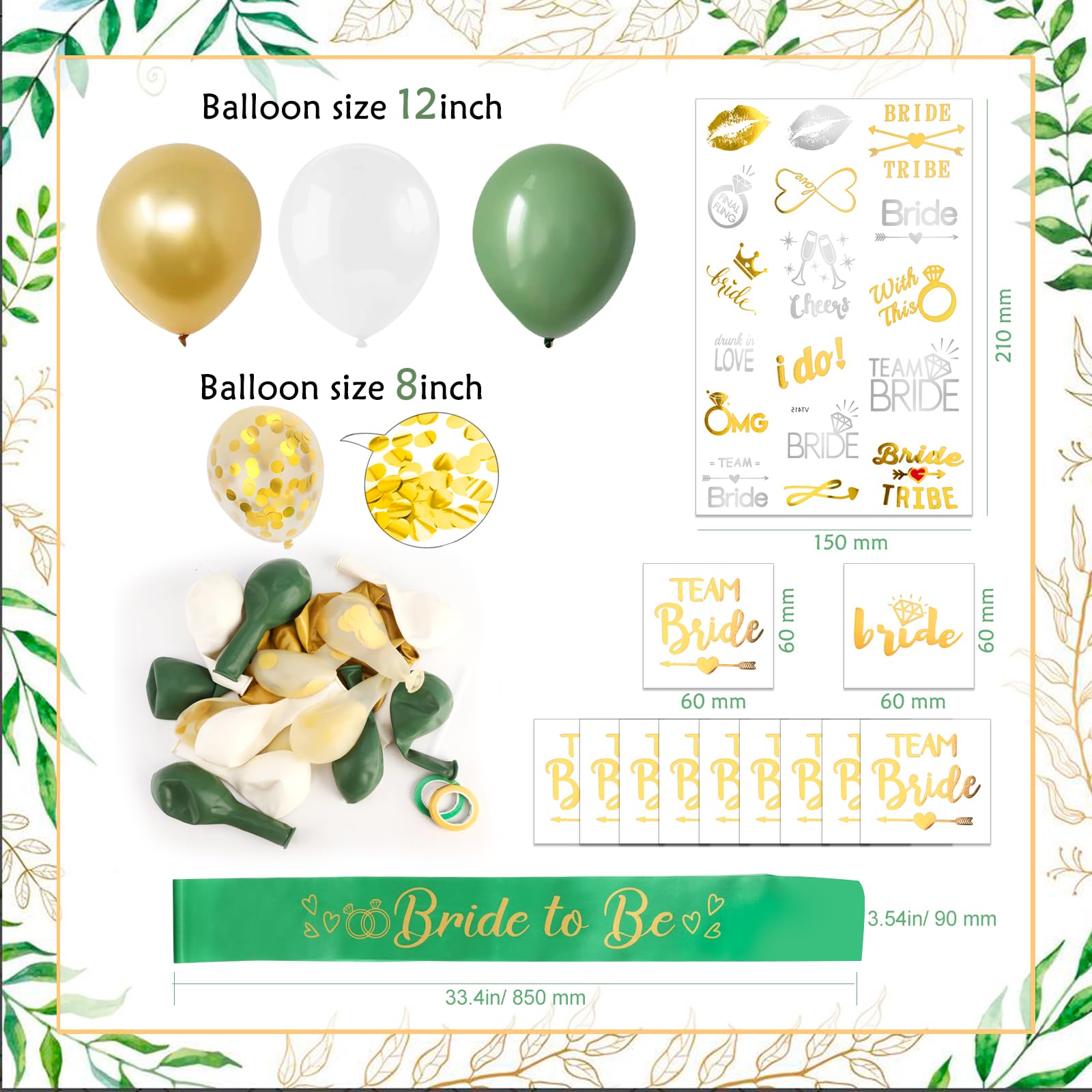 howaf-temporary-tattoos-jga-set-gr-n-bride-to-be-deko image 3
