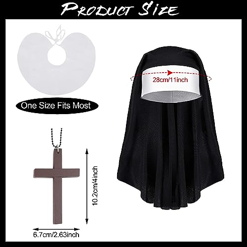 howaf-nonne-kost-m-damen-set-mit-haube-kreuzkette-tattoo image 8