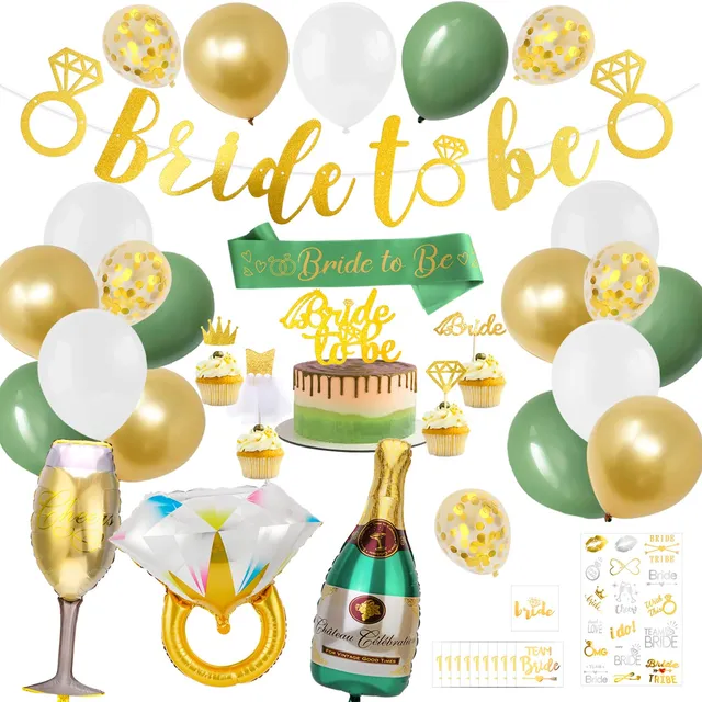 howaf-temporary-tattoos-jga-set-gr-n-bride-to-be-deko image 1