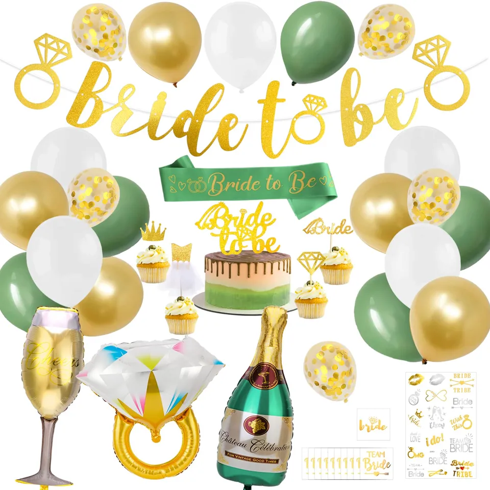 howaf-temporary-tattoos-jga-set-gr-n-bride-to-be-deko image 1