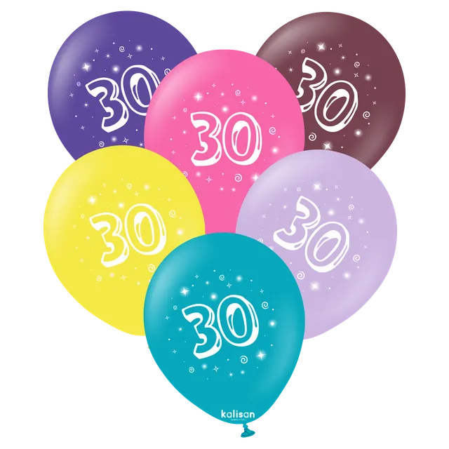 kalisan-birthday-30th-birthday-luftballons-25-stk-bunt image 1