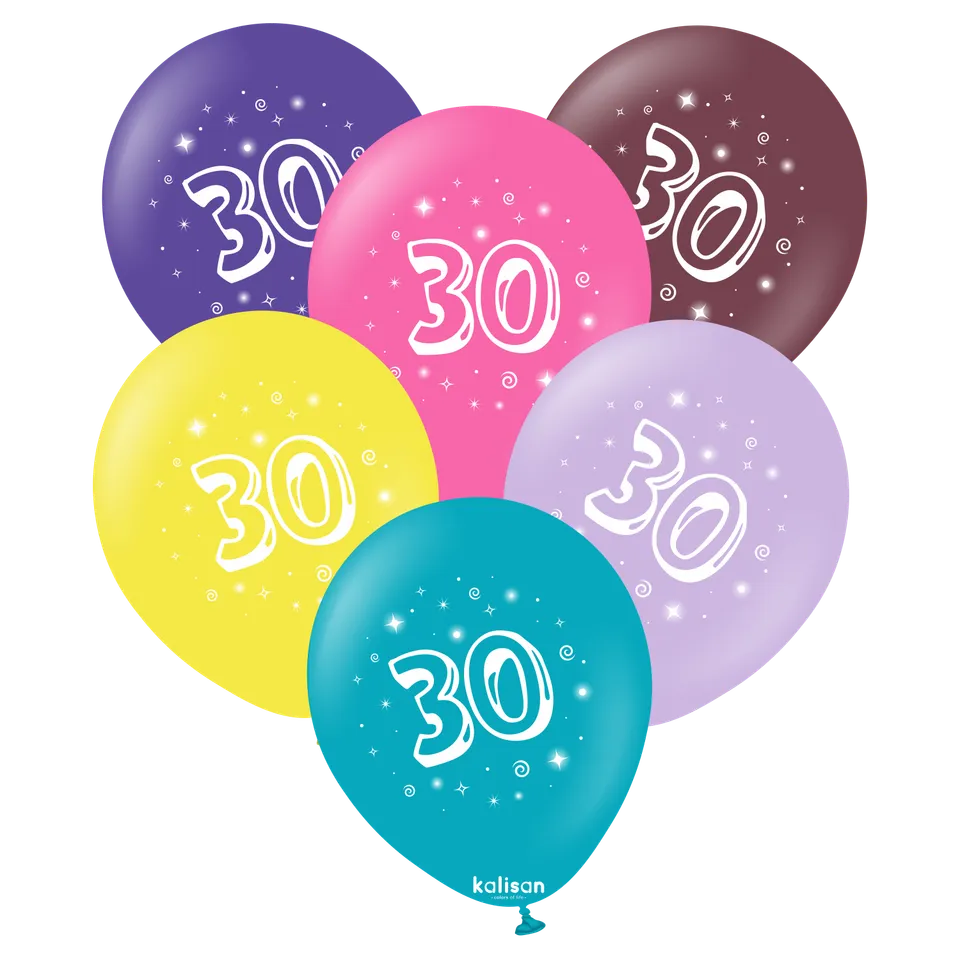 kalisan-birthday-30th-birthday-luftballons-25-stk-bunt image 1