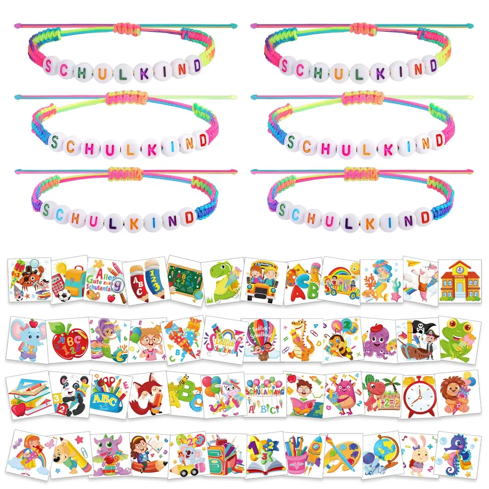 howaf-endlich-schulkind-armband-tattoos-set-54-teilig image 1