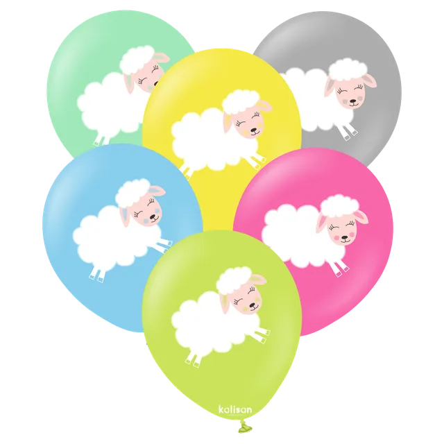 kalisan-animals-little-lamb-luftballons-12-zoll-25-st-ck-tiermotiv image 1