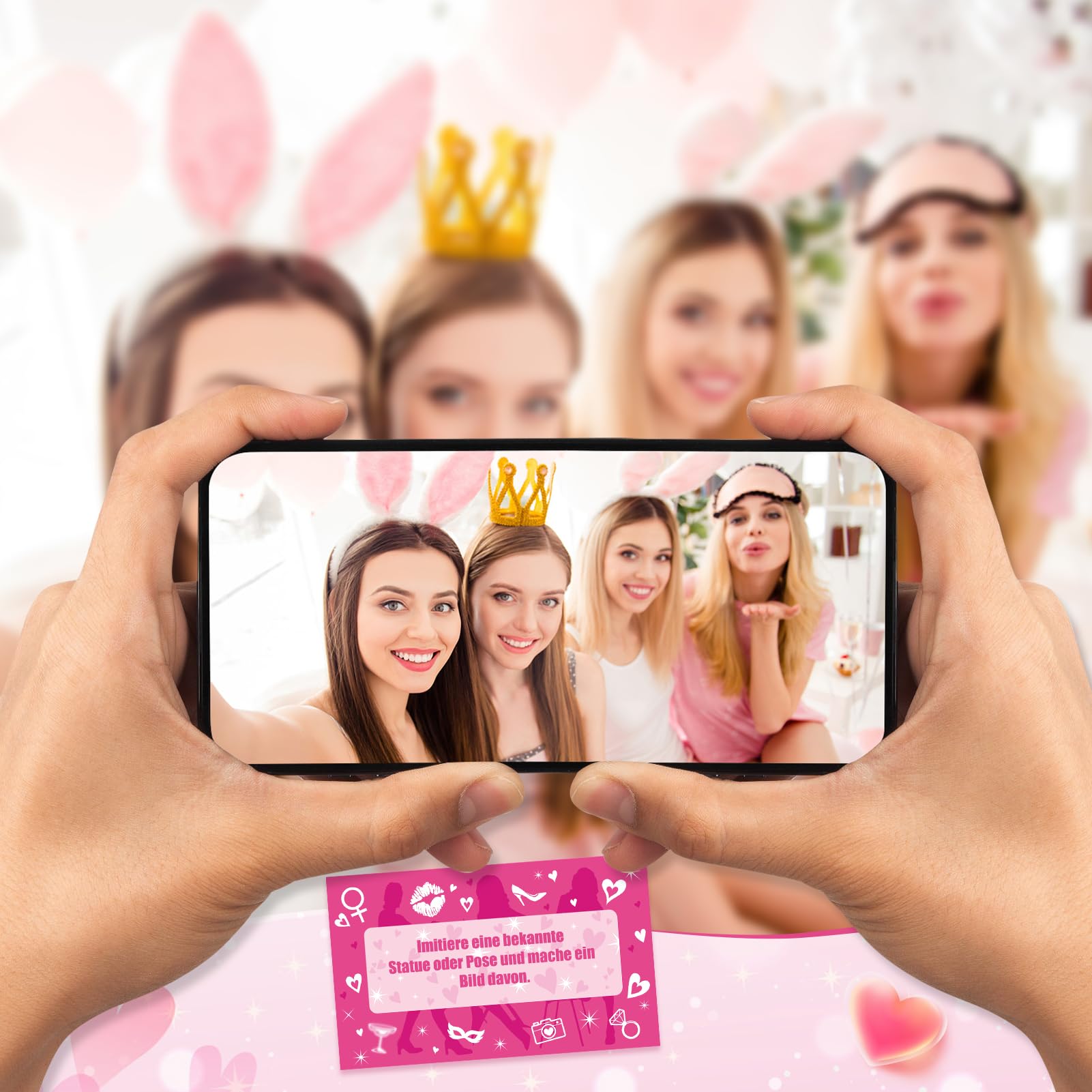 howaf-jga-fotospiel-selfie-spiel-50-karten-fotoaufgaben-rosa image 5