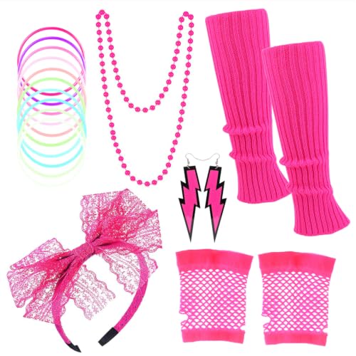 howaf-80er-jahre-kost-m-damen-neon-accessoires-set-mit-stirnband image 8