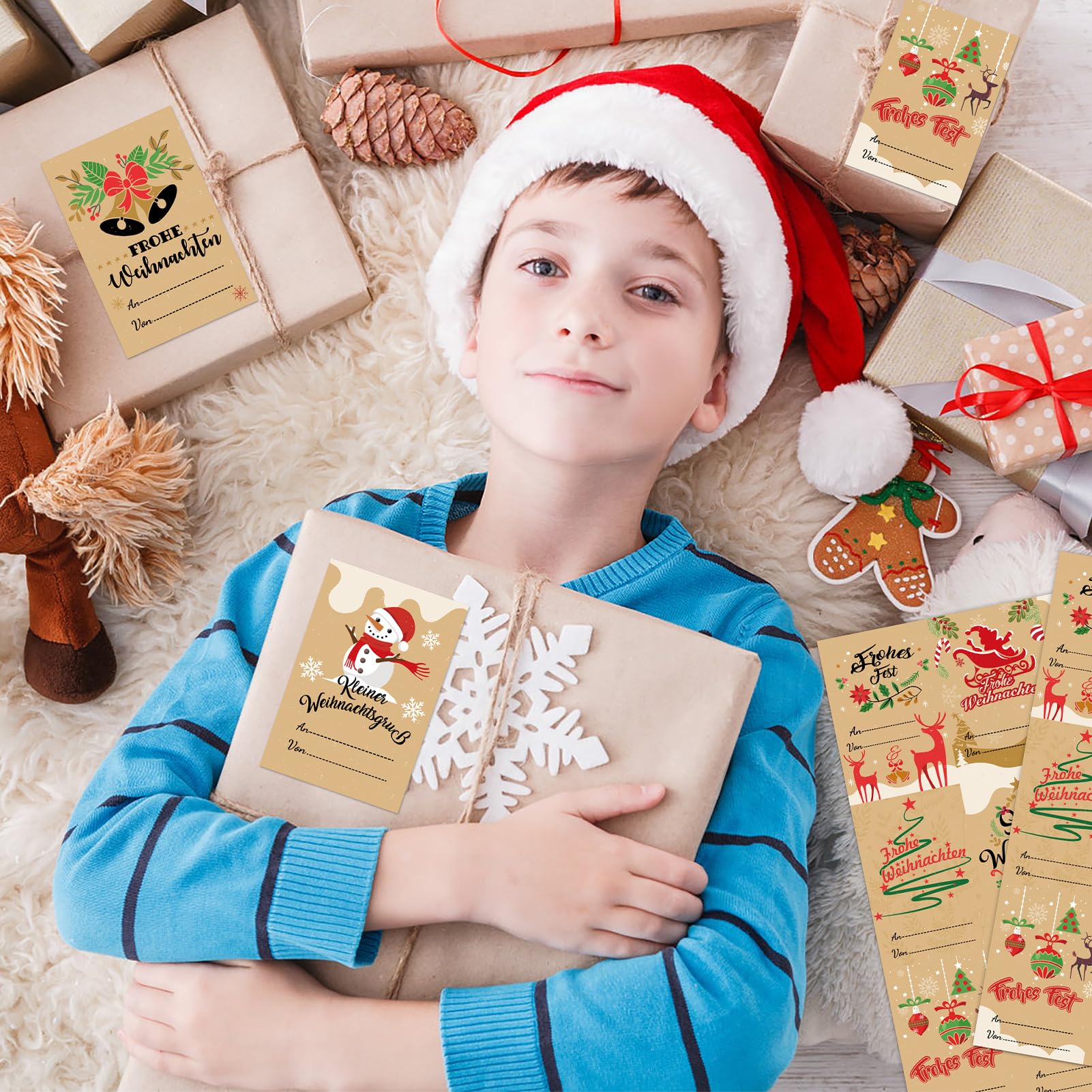 howaf-frohe-weihnachten-aufkleber-geschenketiketten-144-st-ck-beschreibbar image 6