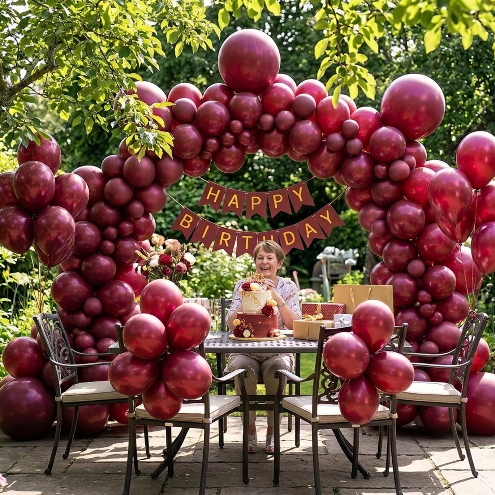 qifu-ballon-girlande-weinrot-100-teilig-ballonbogen-bordeaux image 4