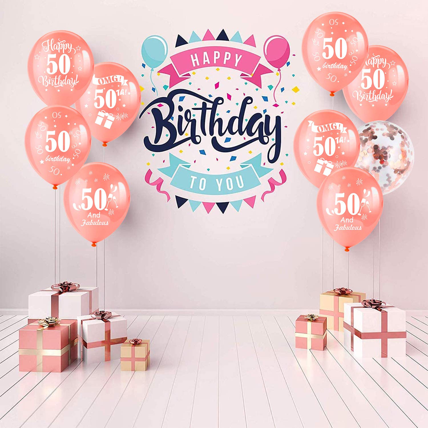 howaf-50-geburtstag-luftballons-rosegold-30-st-ck-konfetti-set image 6