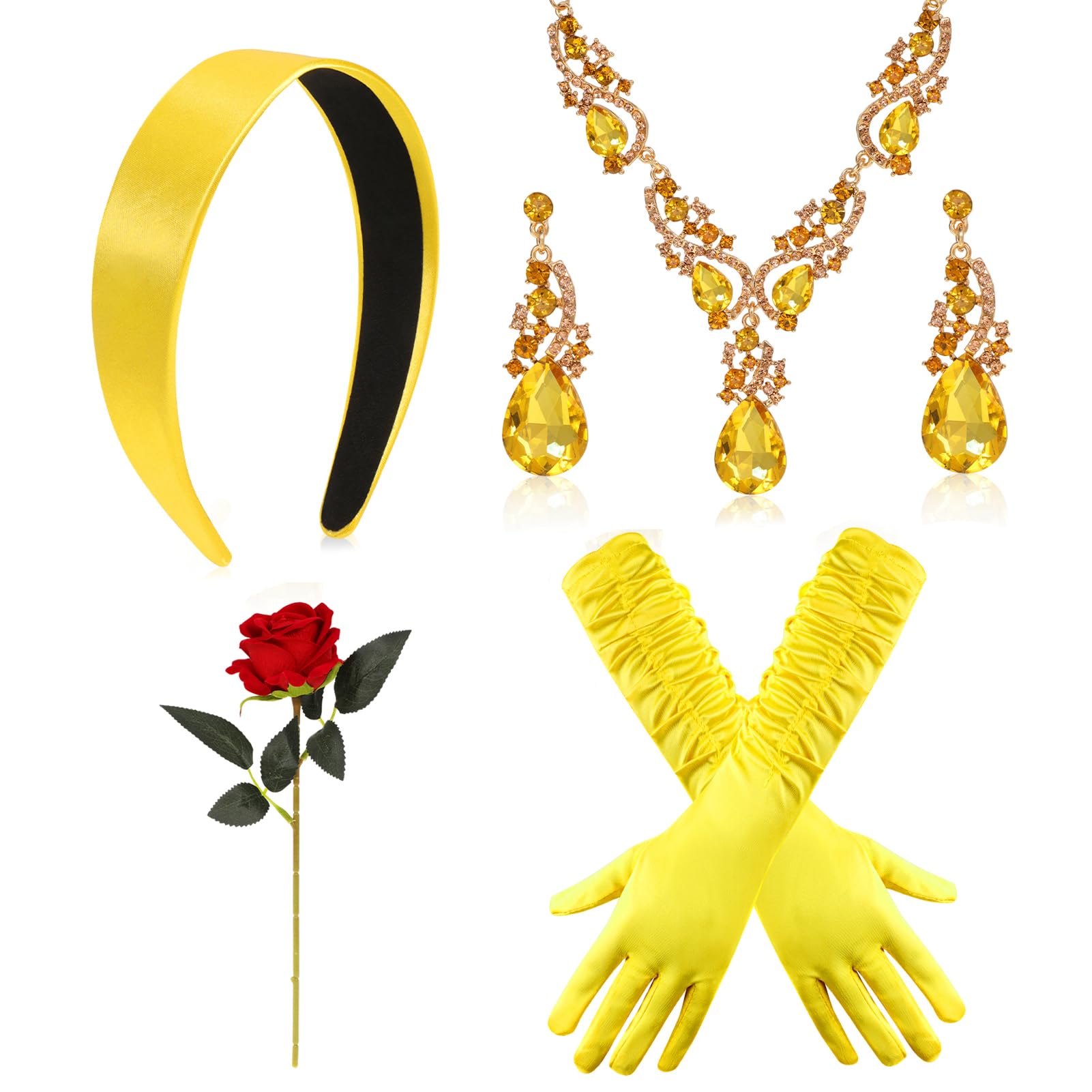 howaf-belle-kost-m-damen-set-krone-handschuhe-schmuck-rose image 1