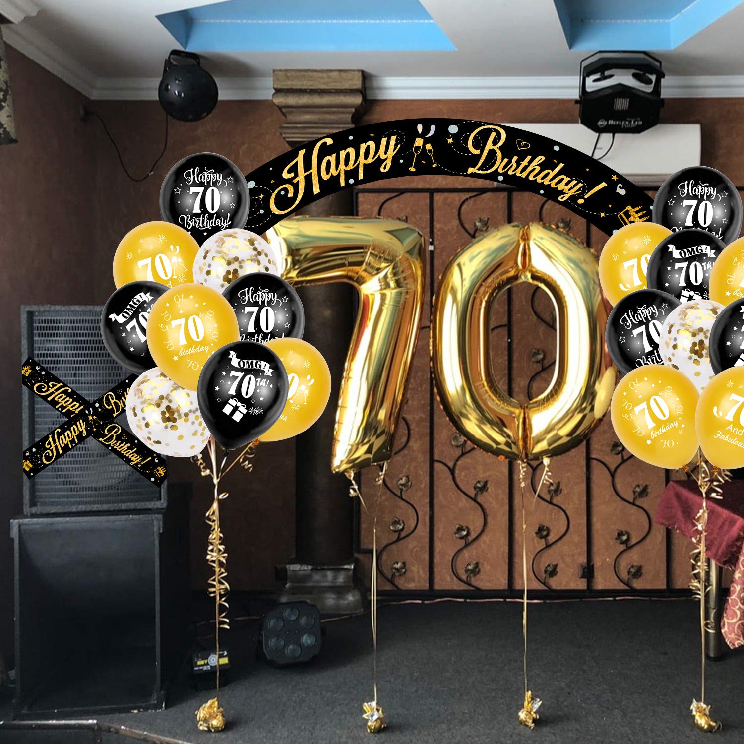 howaf-70-geburtstag-deko-set-schwarz-gold-banner-ballons image 6