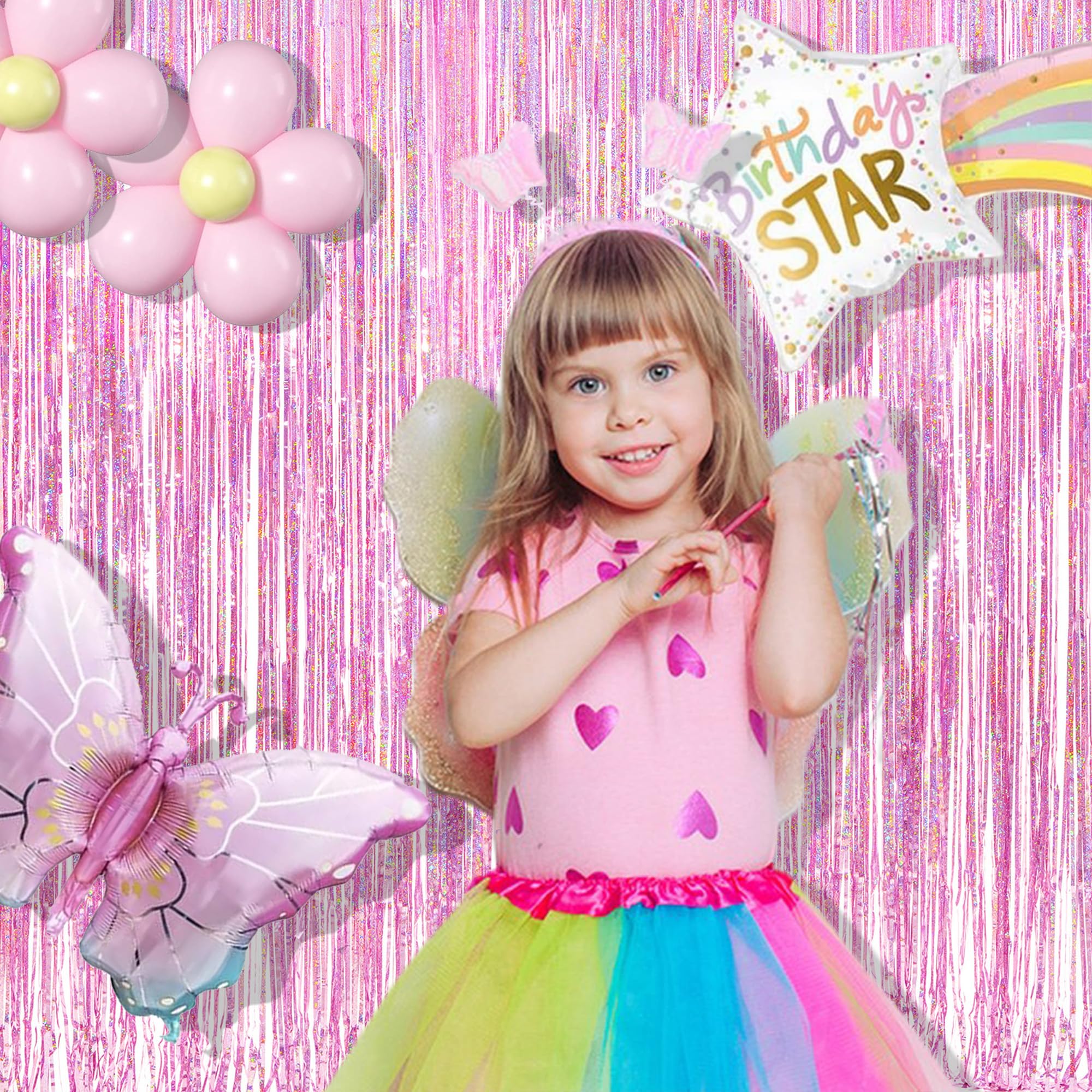 braveshine-lametta-vorhang-rosa-2-st-ck-1x2-5m-party image 4