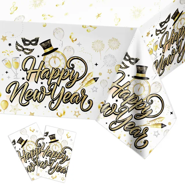 howaf-silvester-tischdecke-wei-gold-2er-set-274x130cm image 1