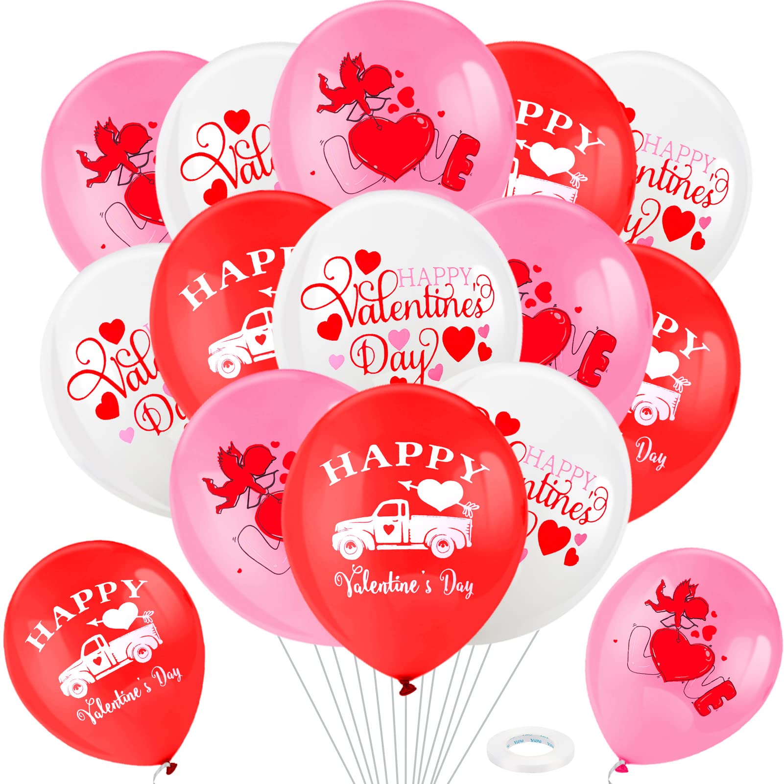 howaf-valentinstag-ballons-herz-rot-24-st-ck-latex image 1